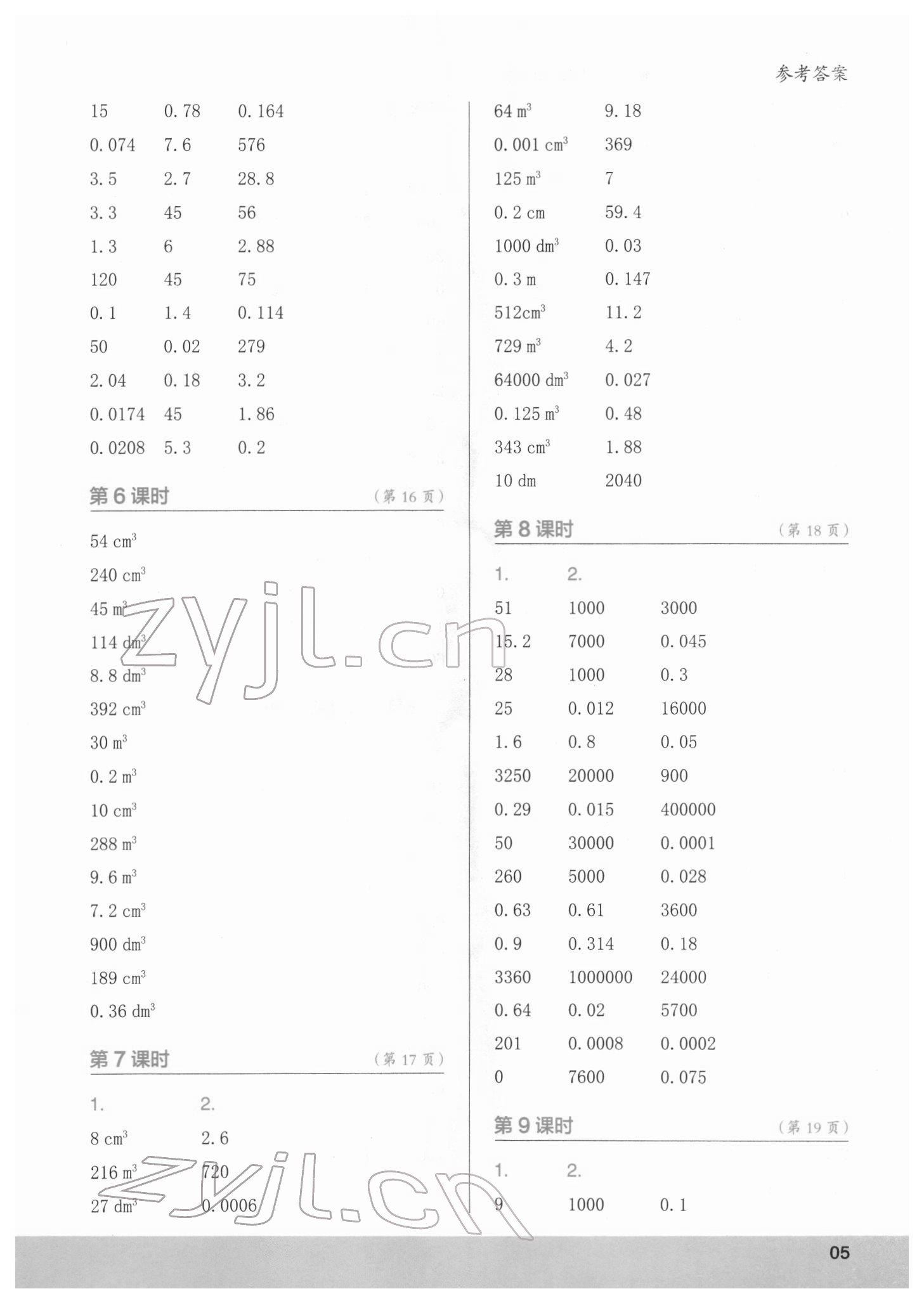 2022年口算小狀元口算速算天天練五年級數(shù)學下冊人教版 第5頁