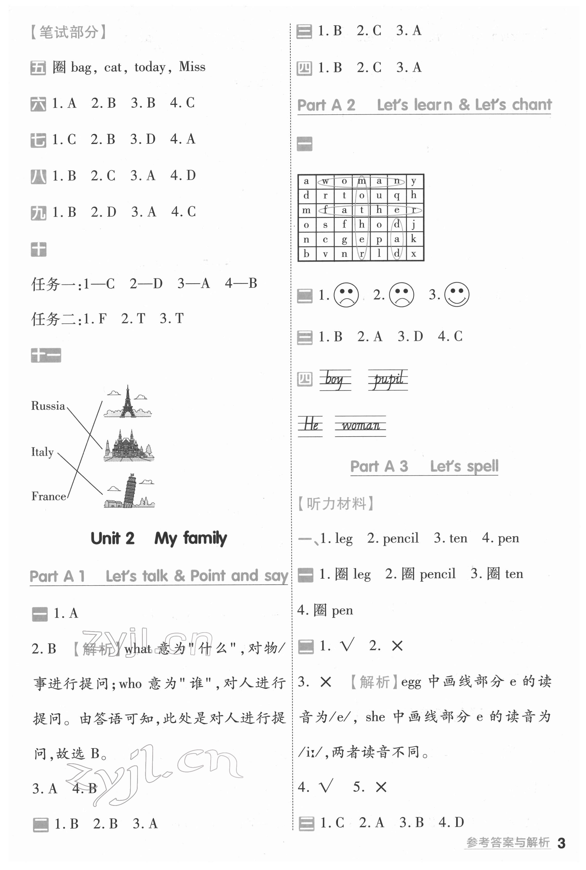 2022年一遍過三年級英語下冊人教版河南專版 第3頁