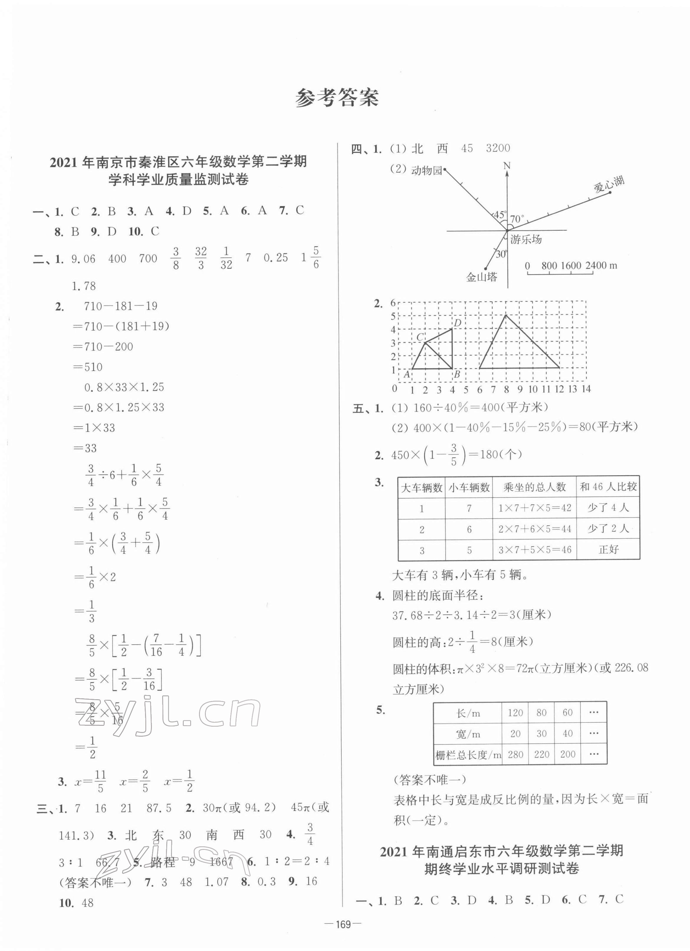 2022年超能学典江苏13大市名牌小学毕业升学真卷精编数学 第1页