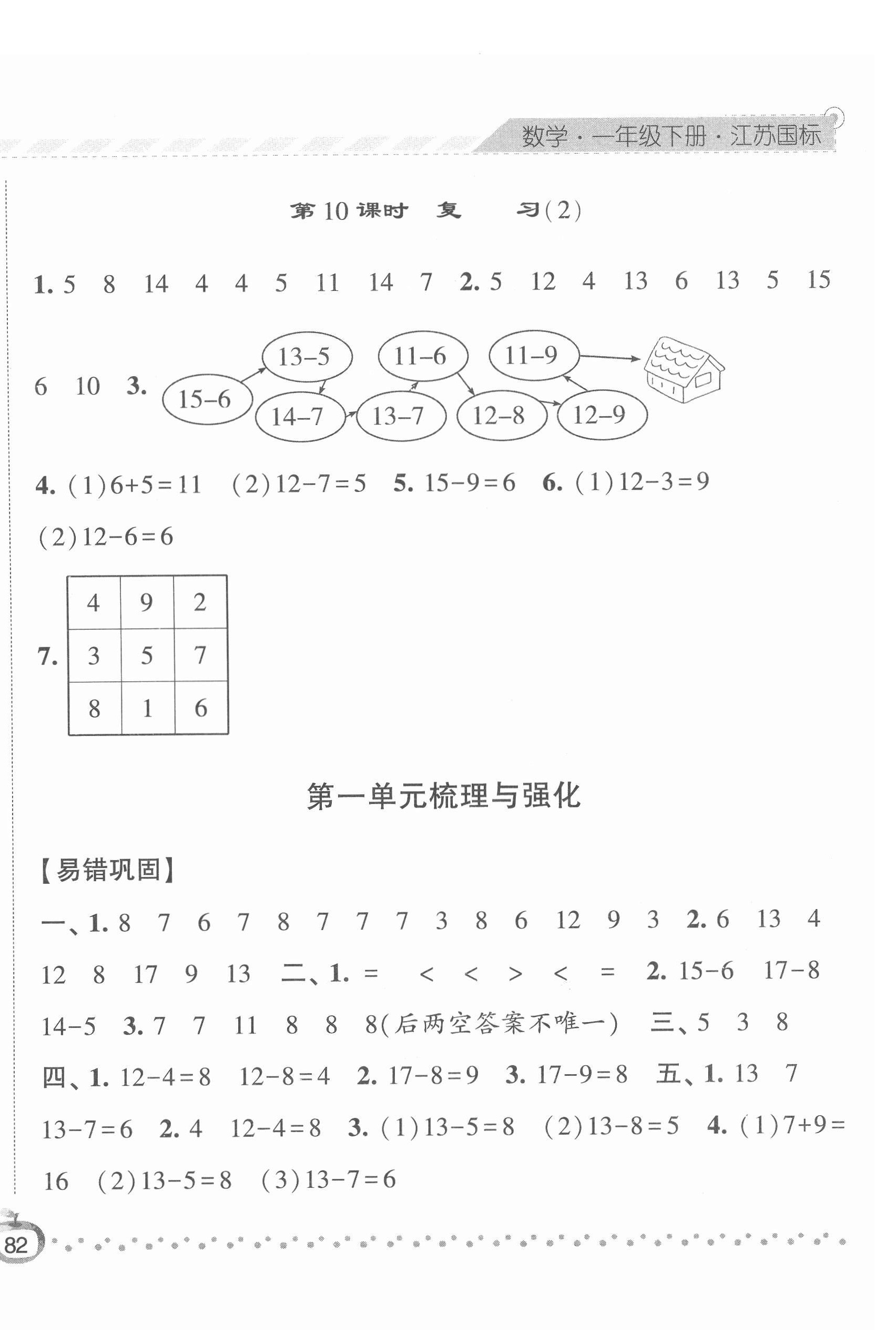 2022年經(jīng)綸學(xué)典課時(shí)作業(yè)一年級(jí)數(shù)學(xué)下冊(cè)蘇教版 第4頁(yè)