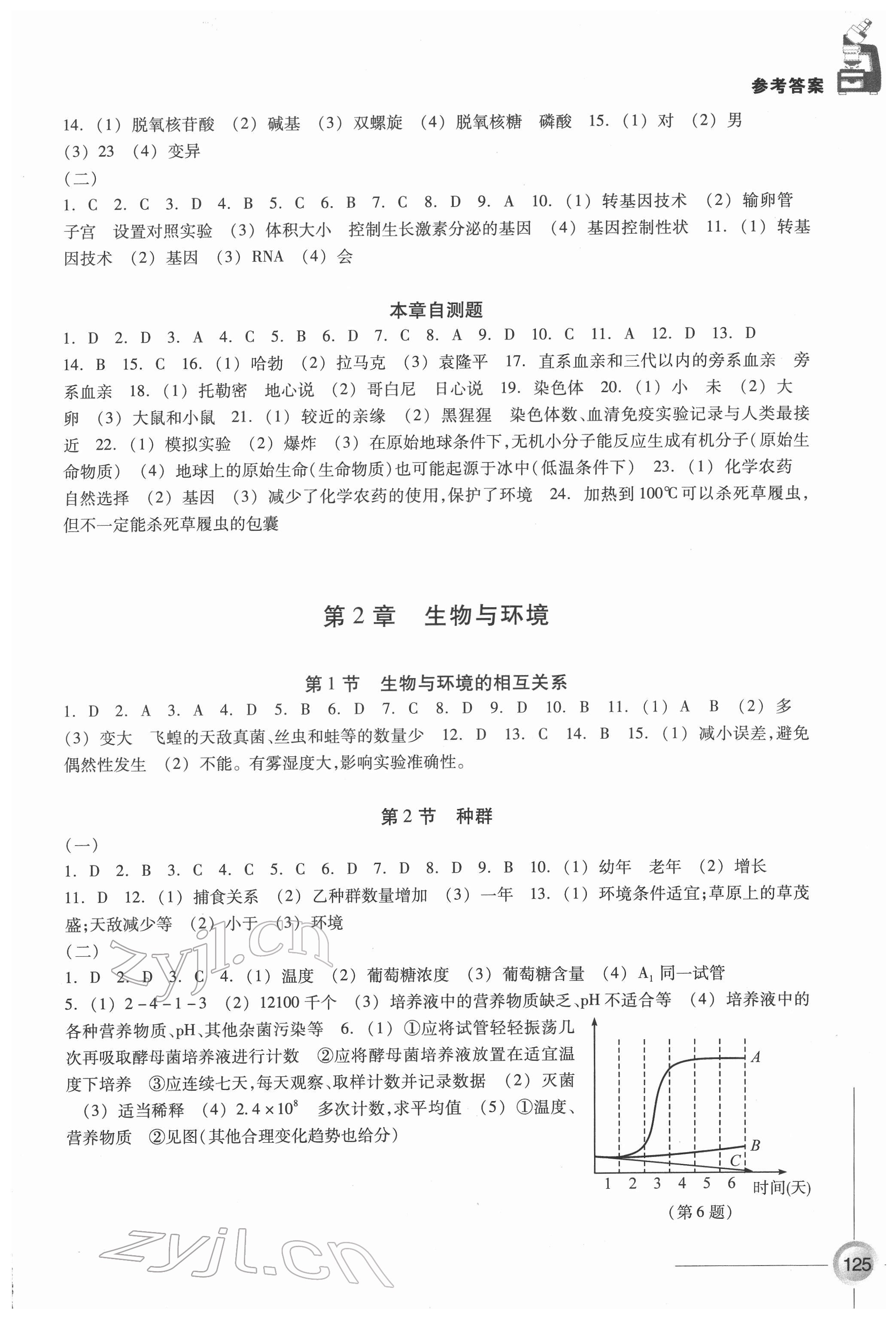 2022年同步練習(xí)浙江教育出版社九年級科學(xué)下冊浙教版 參考答案第2頁