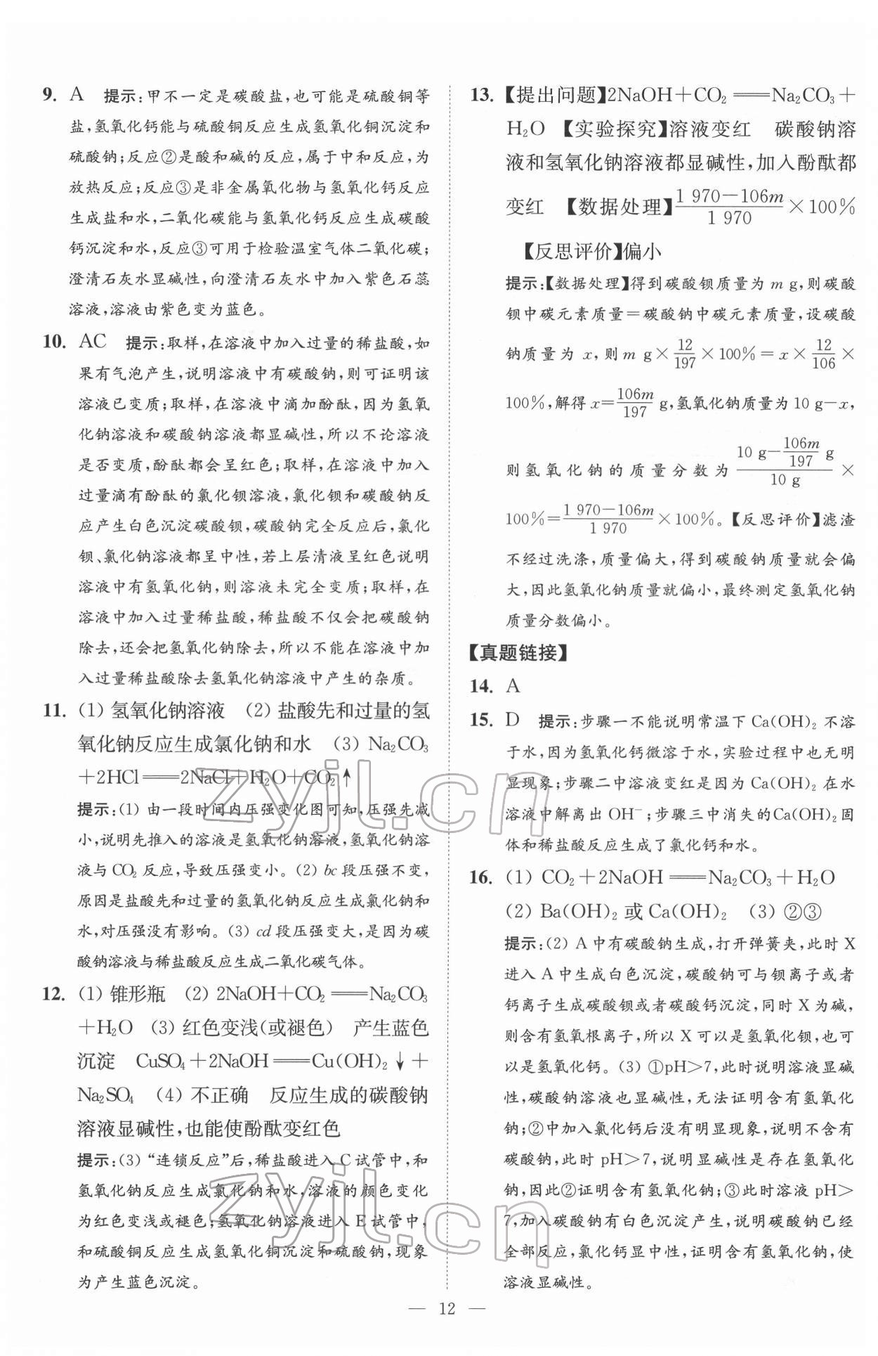 2022年中考化学小题狂做提优版 第12页