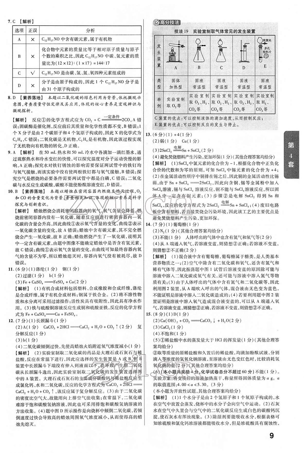 2022年金考卷中考45套匯編化學(xué)人教版安徽專版 第9頁