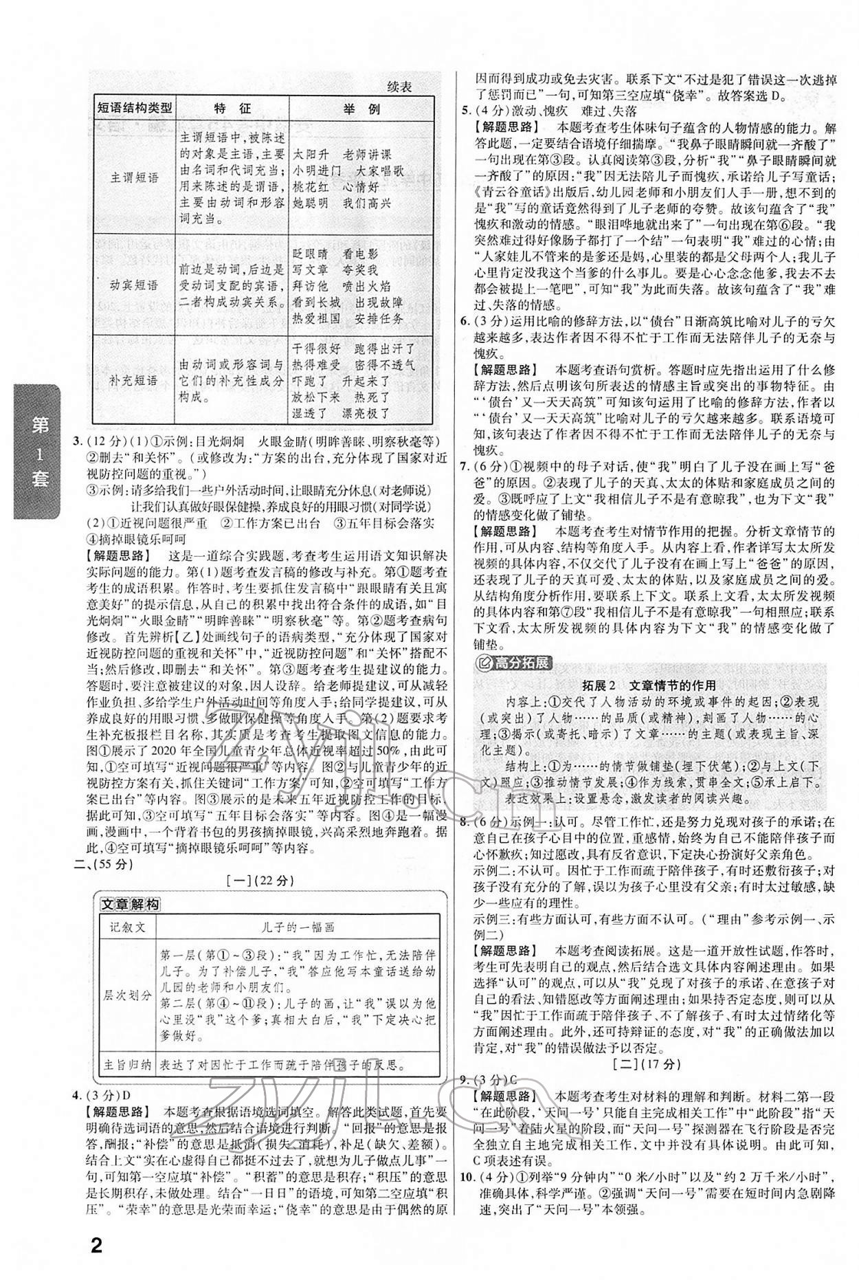 2022年金考卷中考45套汇编语文人教版安徽专版 第2页