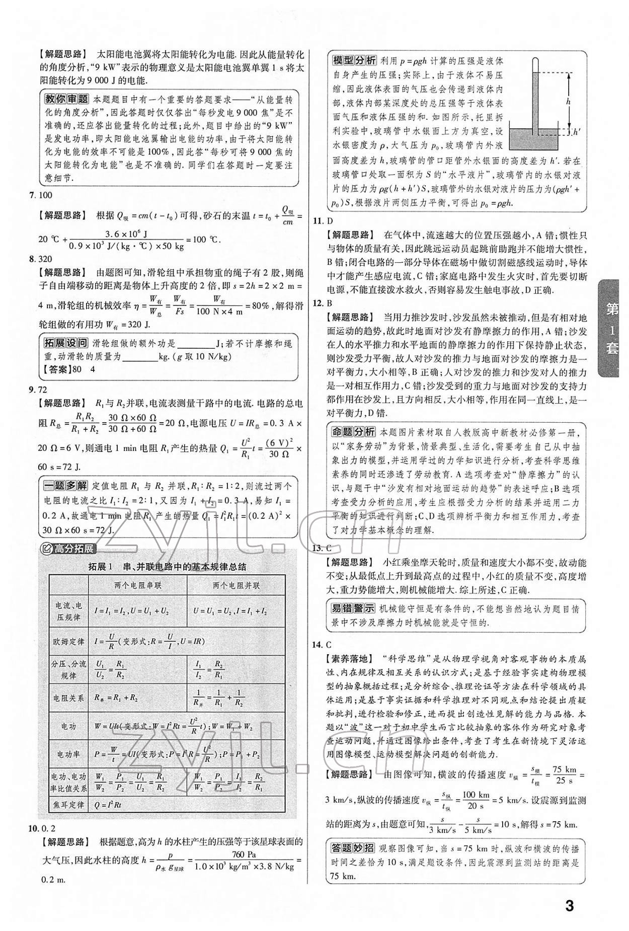 2022年金考卷中考45套匯編物理人教版安徽專版 第3頁