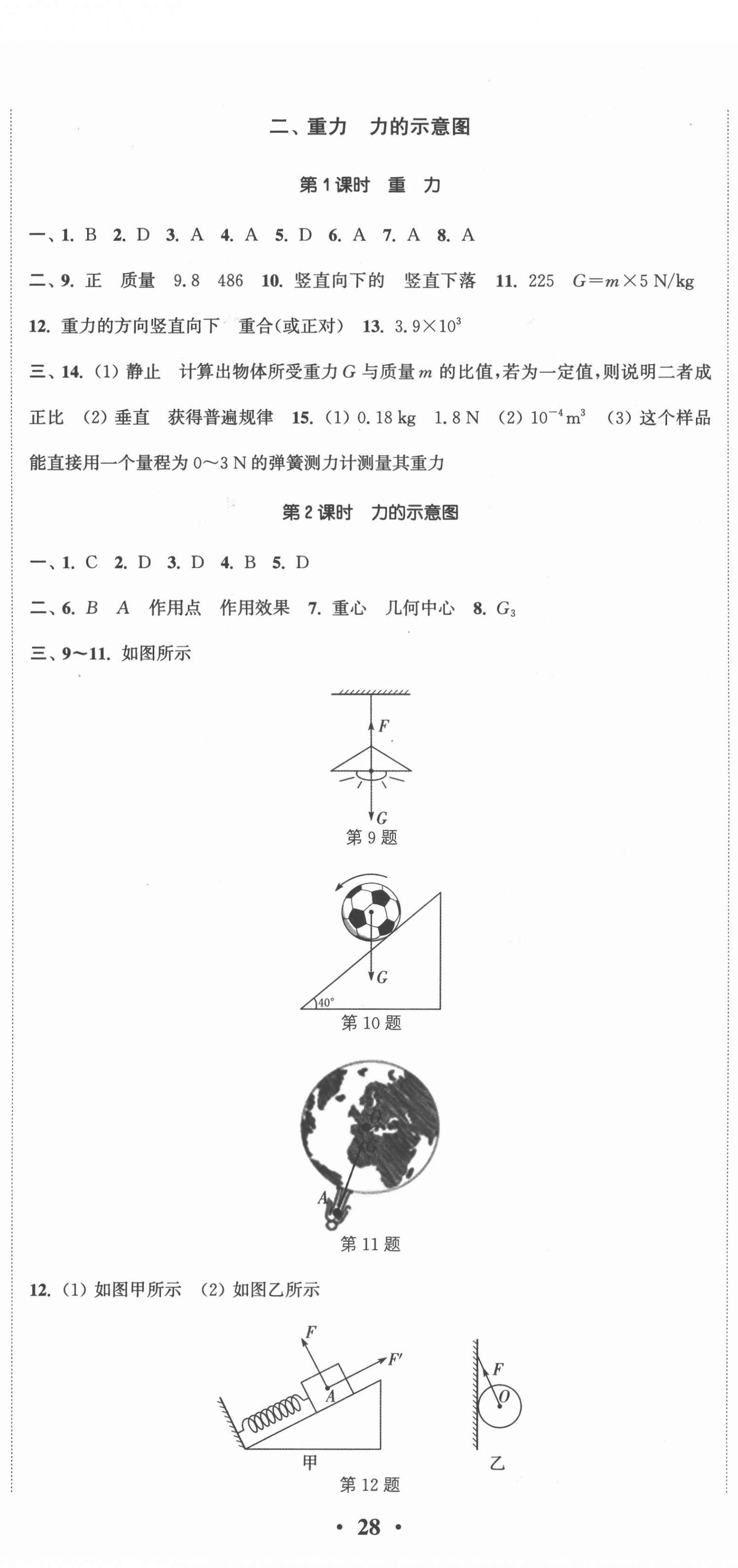 2022年通城学典活页检测八年级物理下册苏科版 参考答案第5页