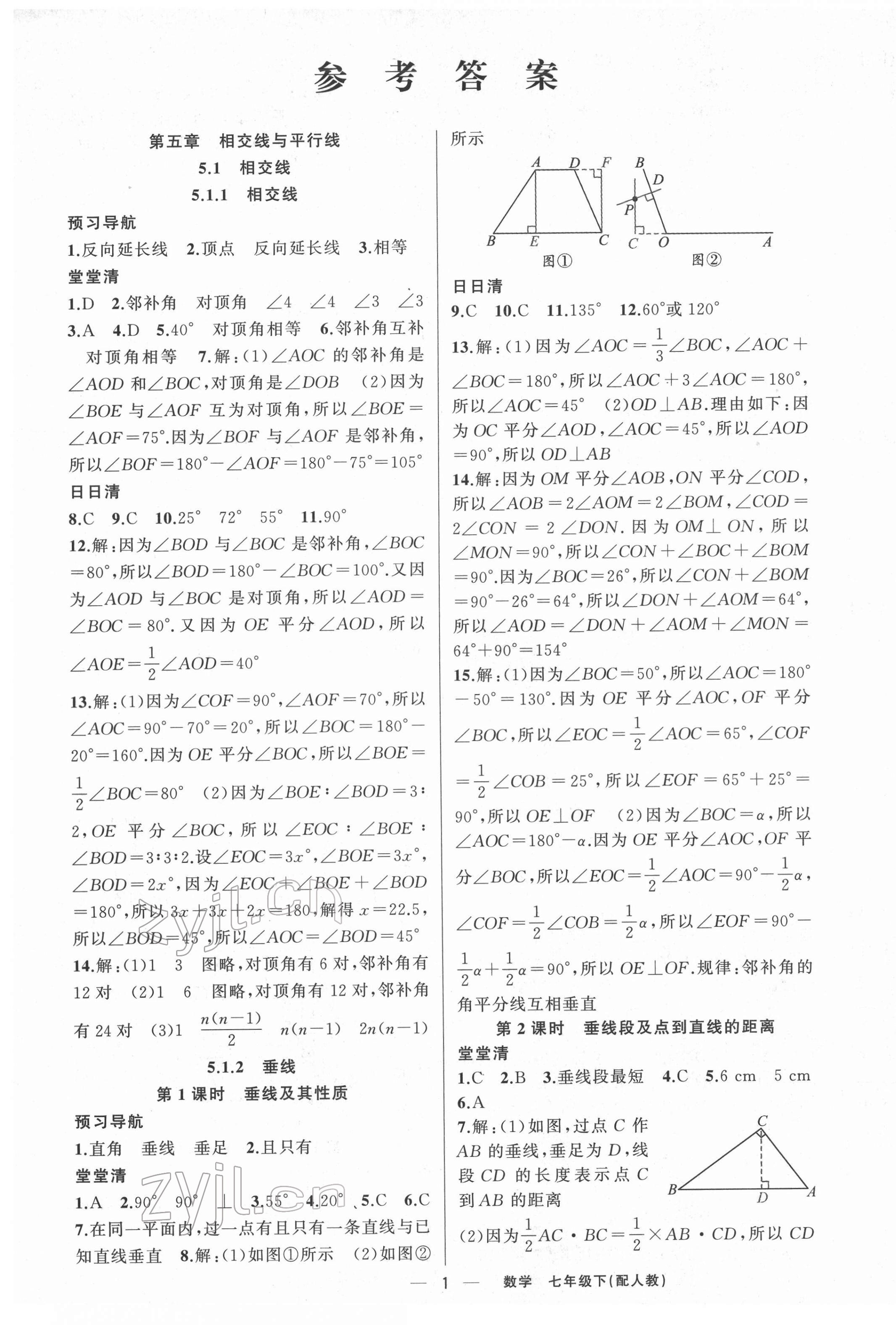 2022年四清導(dǎo)航七年級(jí)數(shù)學(xué)下冊(cè)人教版 第1頁(yè)