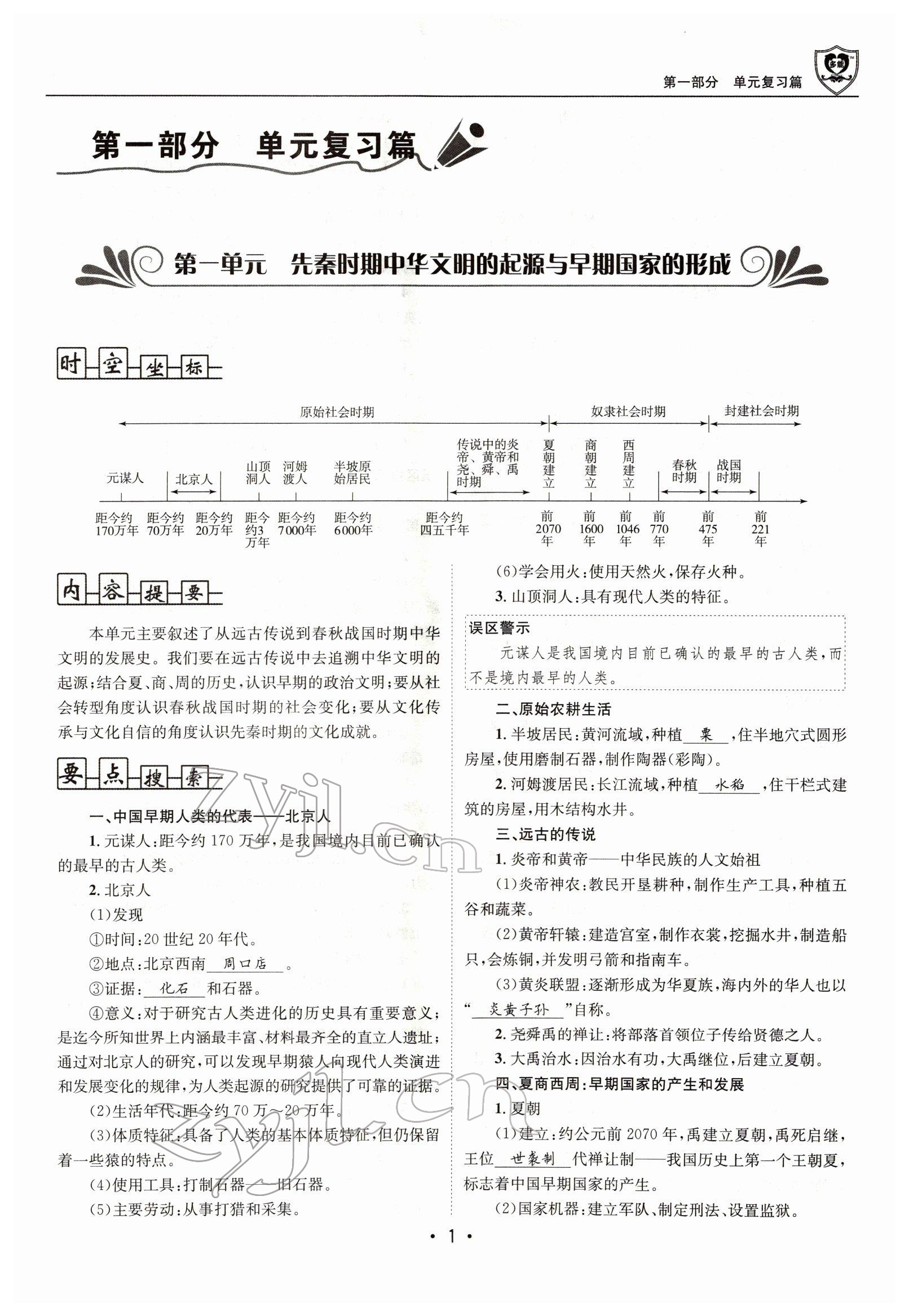 2022年指南針中考前沿歷史 參考答案第1頁
