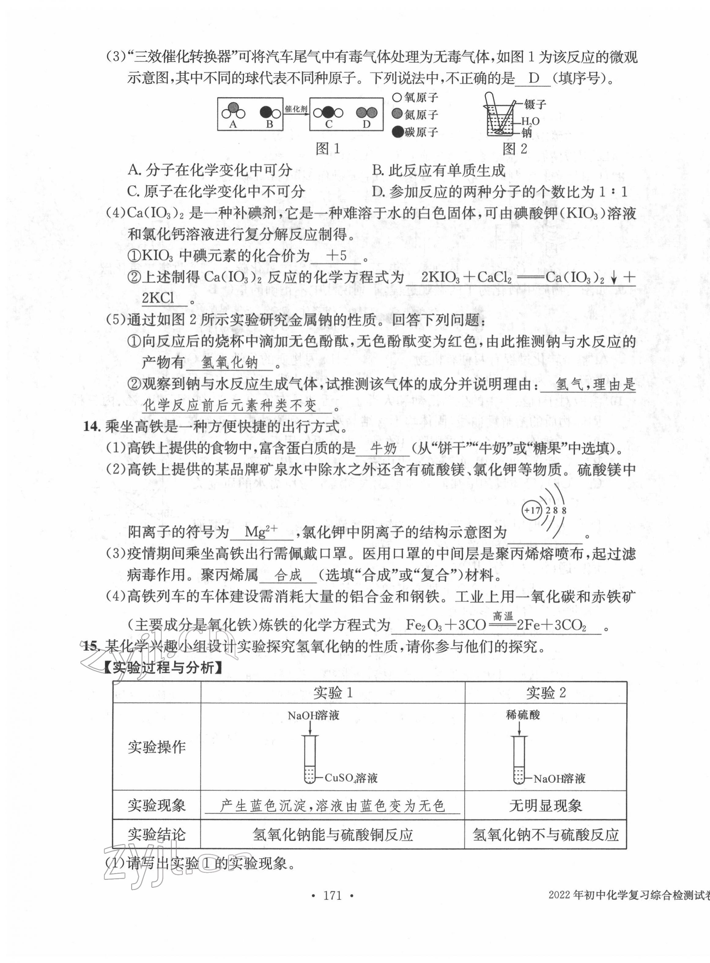 2022年中考总复习长江出版社化学 第19页