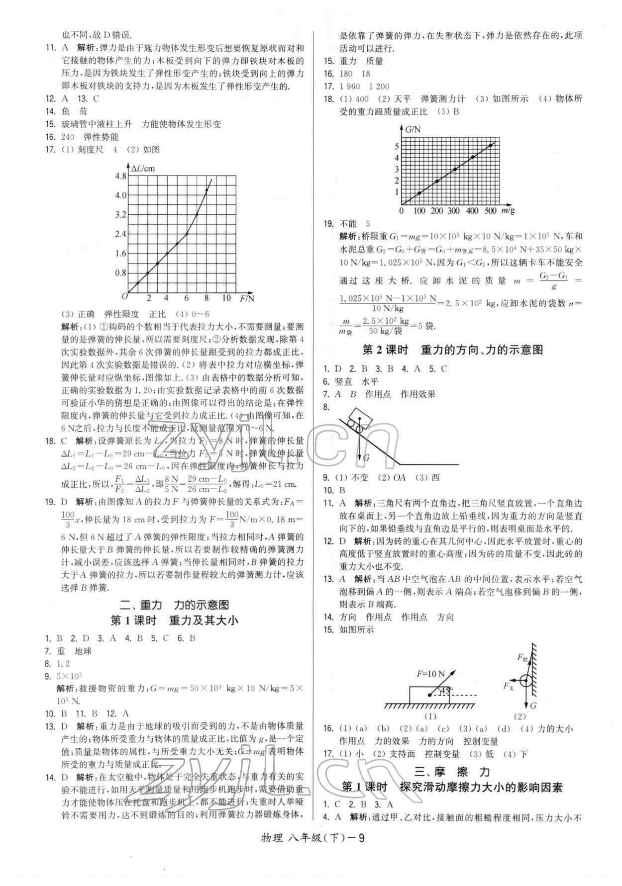 2022年領(lǐng)先一步三維提優(yōu)八年級物理下冊蘇科版 參考答案第9頁