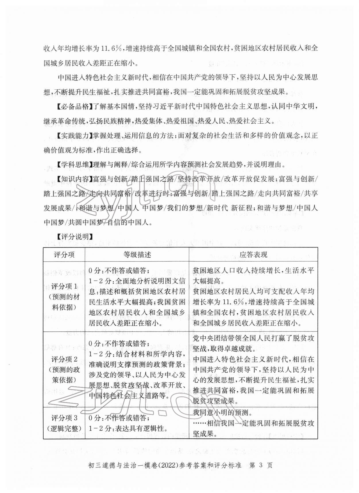 2022年文化课强化训练道德与法治 第3页