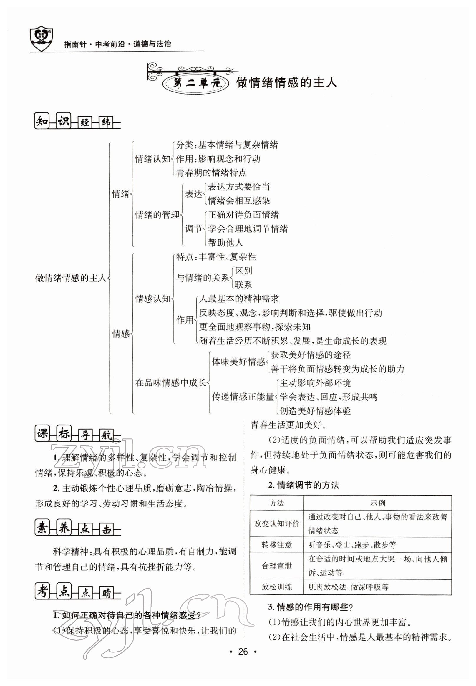 2022年指南針中考前沿道德與法治 參考答案第65頁