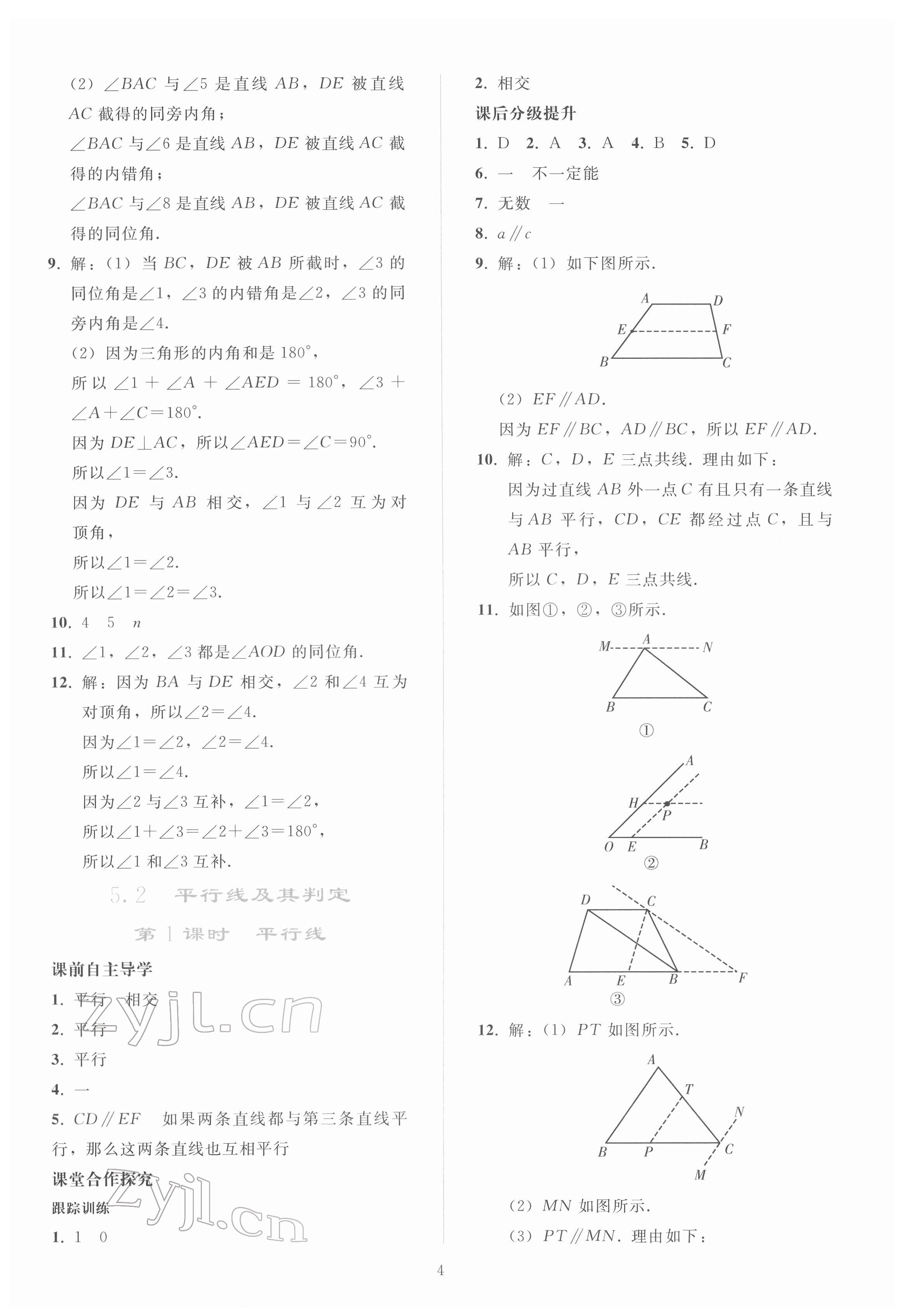 2022年同步輕松練習(xí)七年級(jí)數(shù)學(xué)下冊(cè)人教版 參考答案第3頁