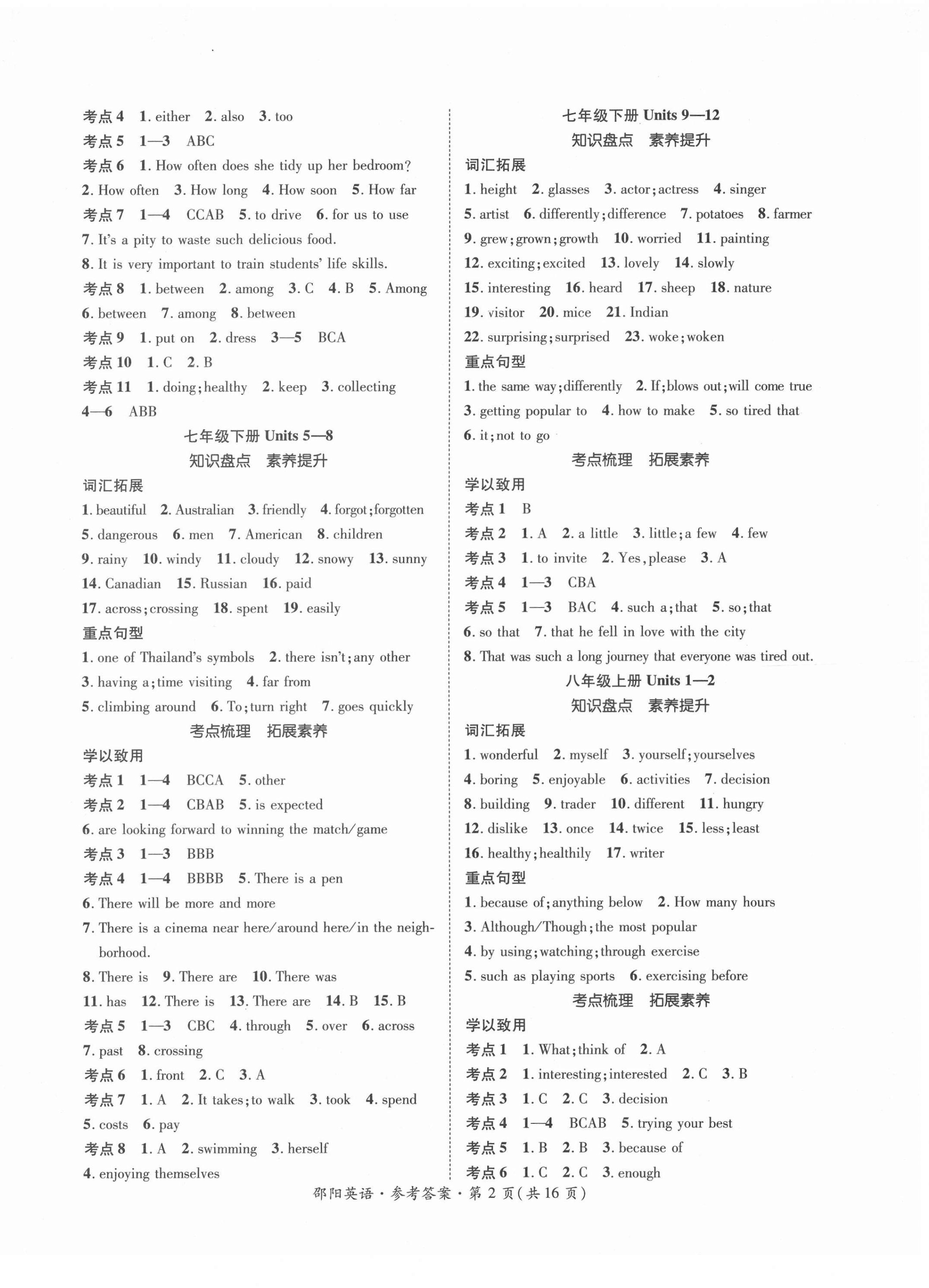 2022年中考導(dǎo)學(xué)案英語(yǔ)邵陽(yáng)專版 第2頁(yè)