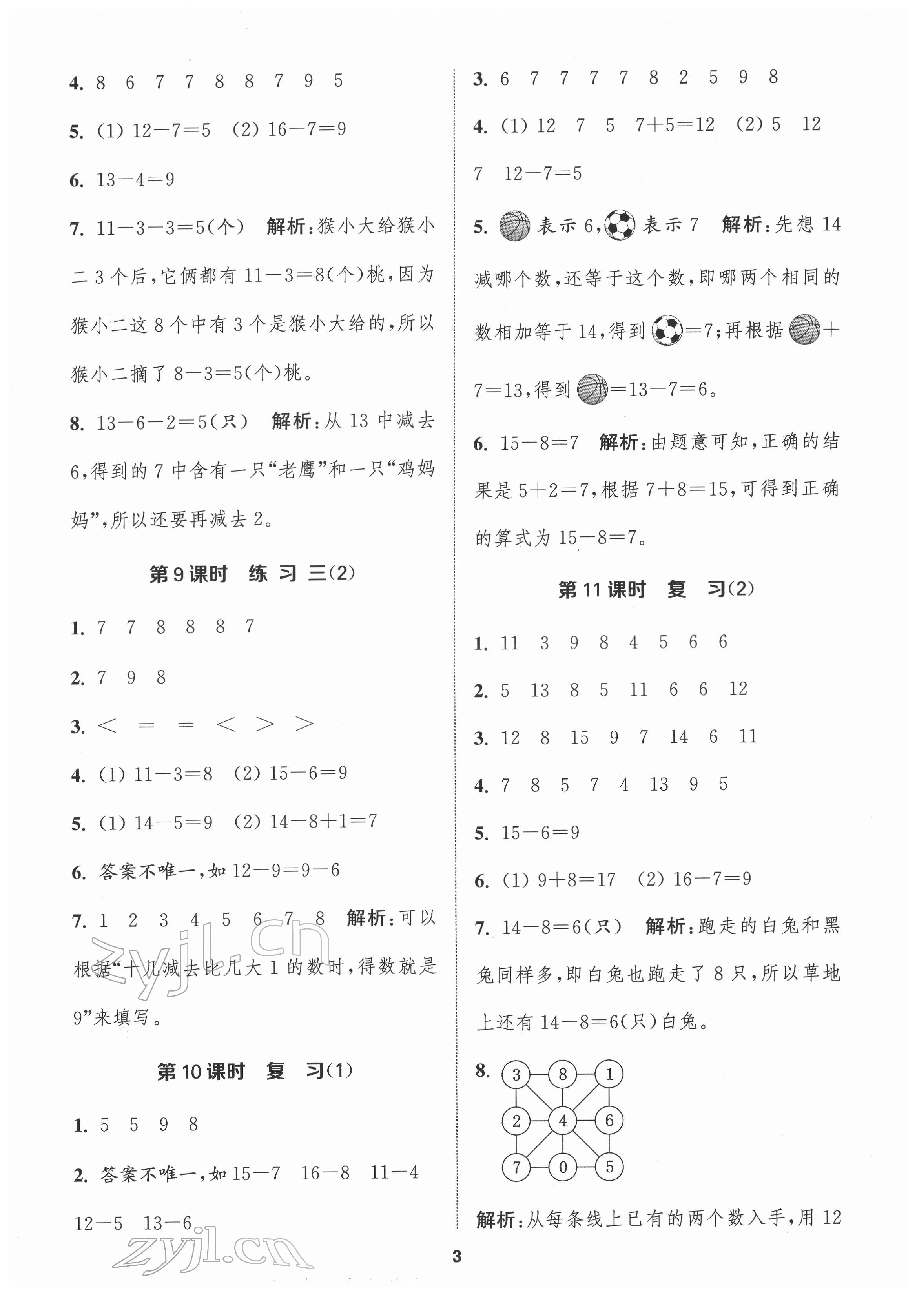 2022年金鑰匙1加1課時(shí)作業(yè)一年級(jí)數(shù)學(xué)下冊(cè)江蘇版 第3頁(yè)