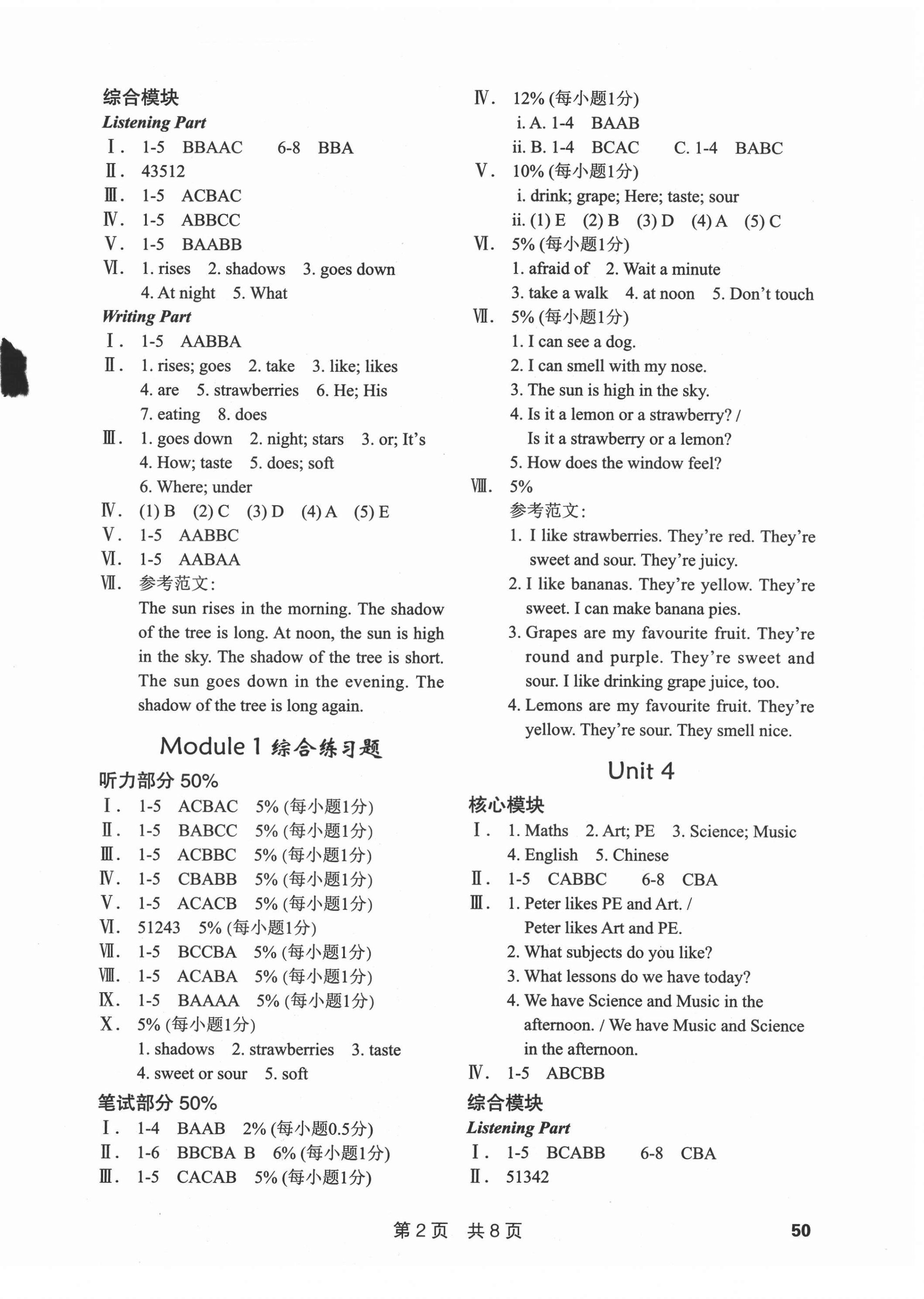 2022年深圳市小学英语课堂跟踪四年级下册沪教版 第2页