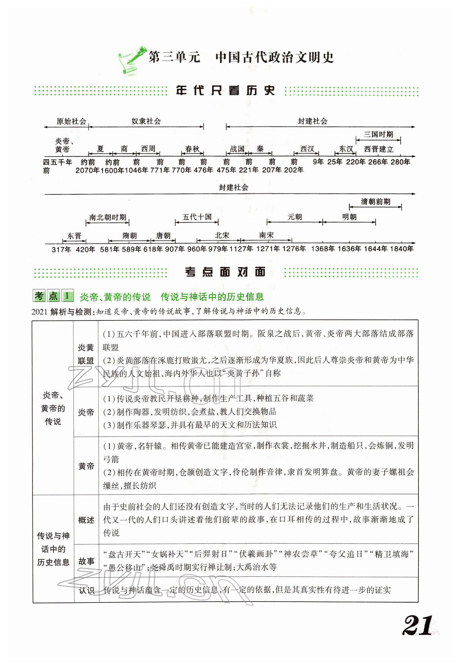 2022年蓝卡中考试题解读历史河南专版 参考答案第39页