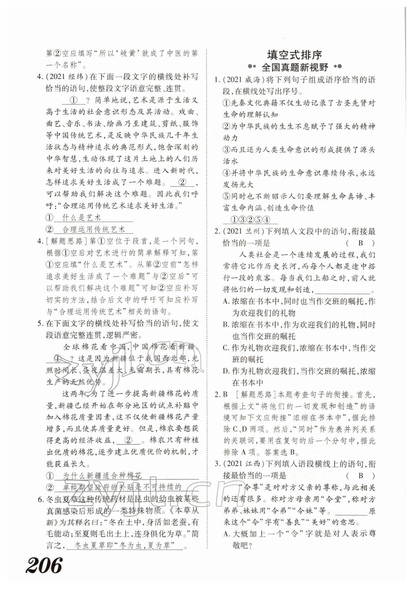 2022年藍(lán)卡中考試題解讀語文河南專版 參考答案第43頁