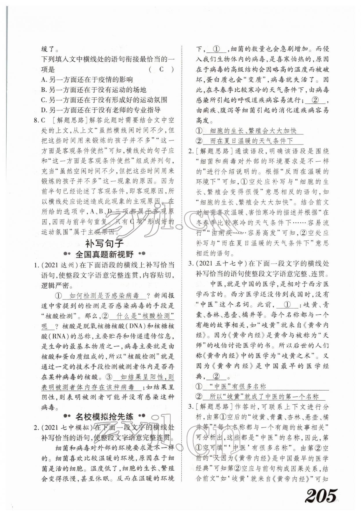 2022年藍(lán)卡中考試題解讀語文河南專版 參考答案第41頁