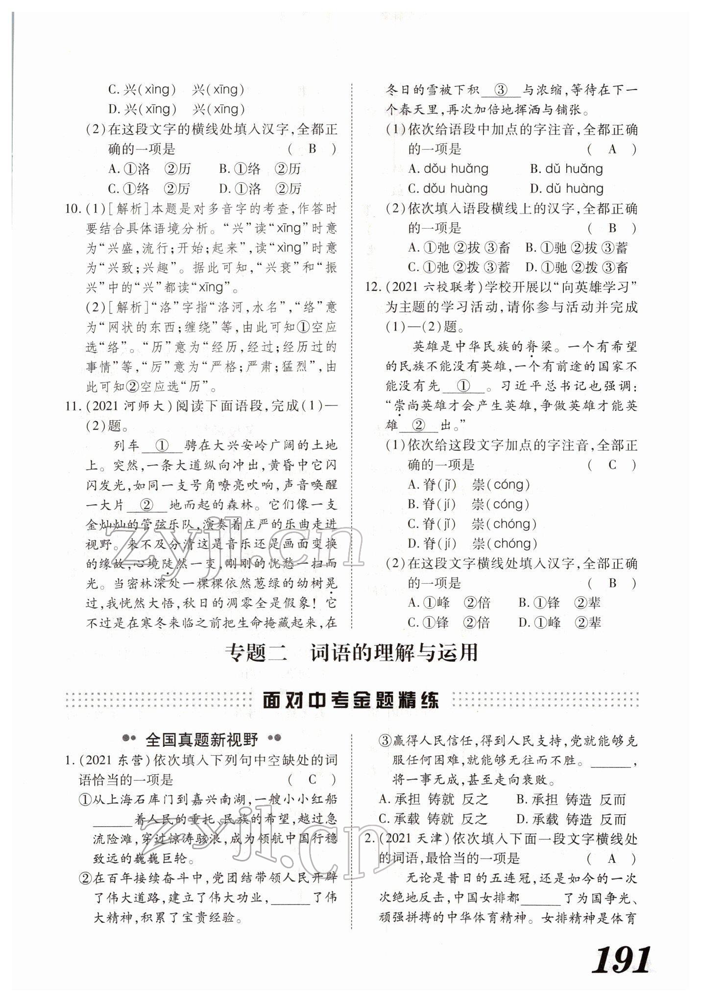 2022年藍卡中考試題解讀語文河南專版 參考答案第13頁