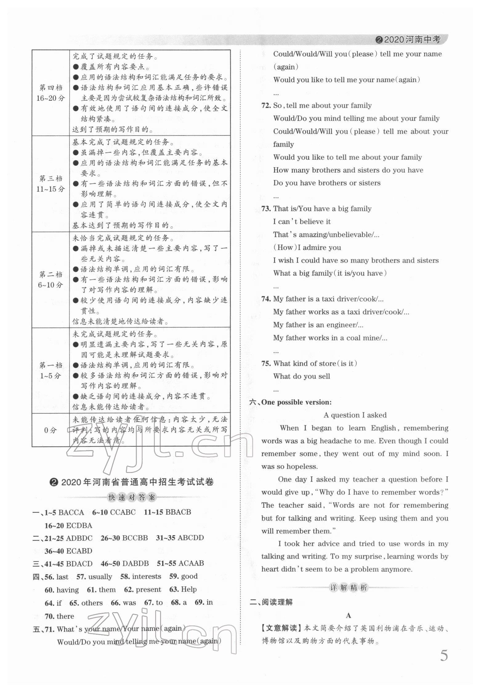 2022年王朝霞中考真題精編英語河南中考 第5頁