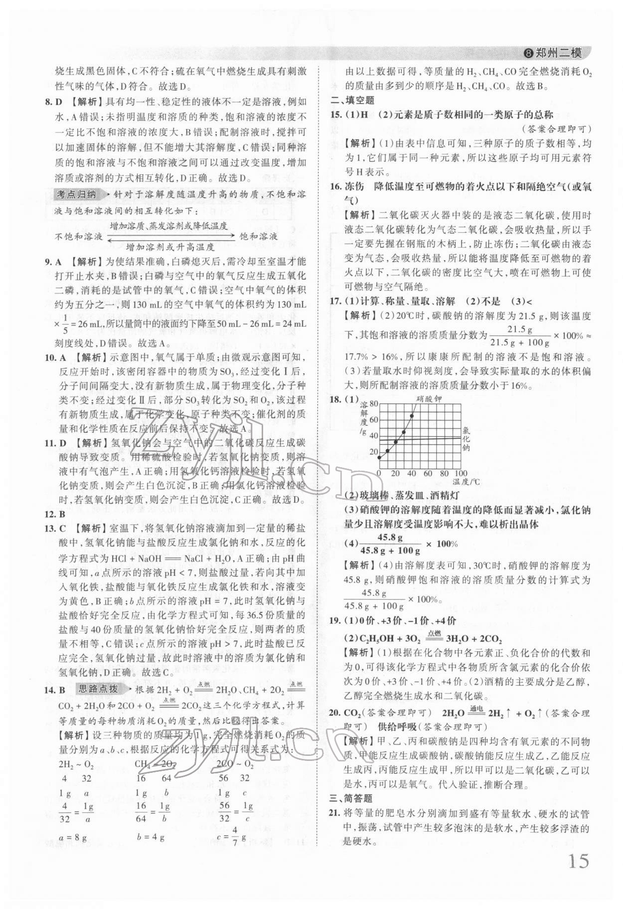 2022年王朝霞中考真题精编化学河南中考 第16页