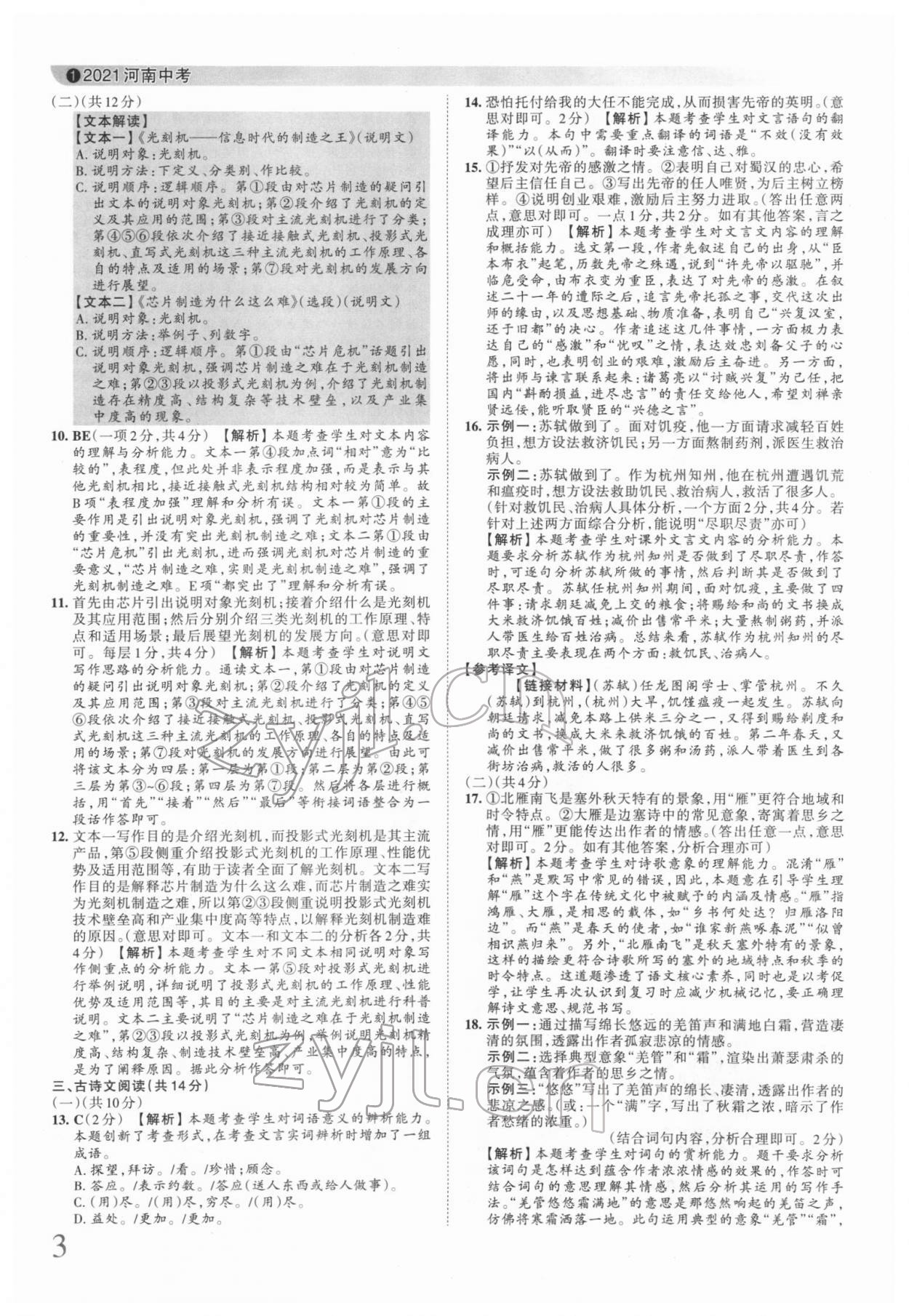 2022年王朝霞中考真题精编语文河南中考 第3页