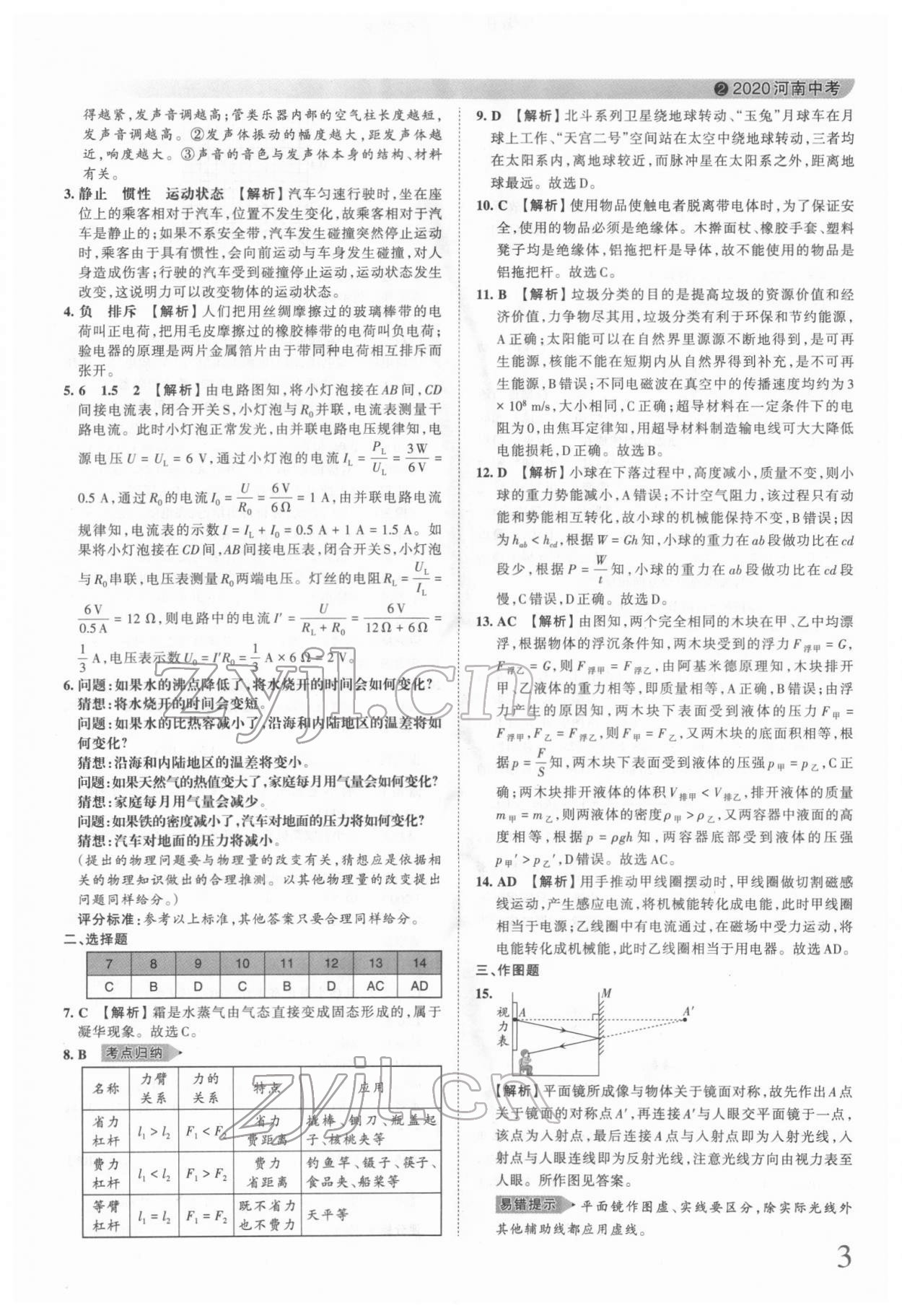 2022年王朝霞中考真题精编物理河南中考 第3页