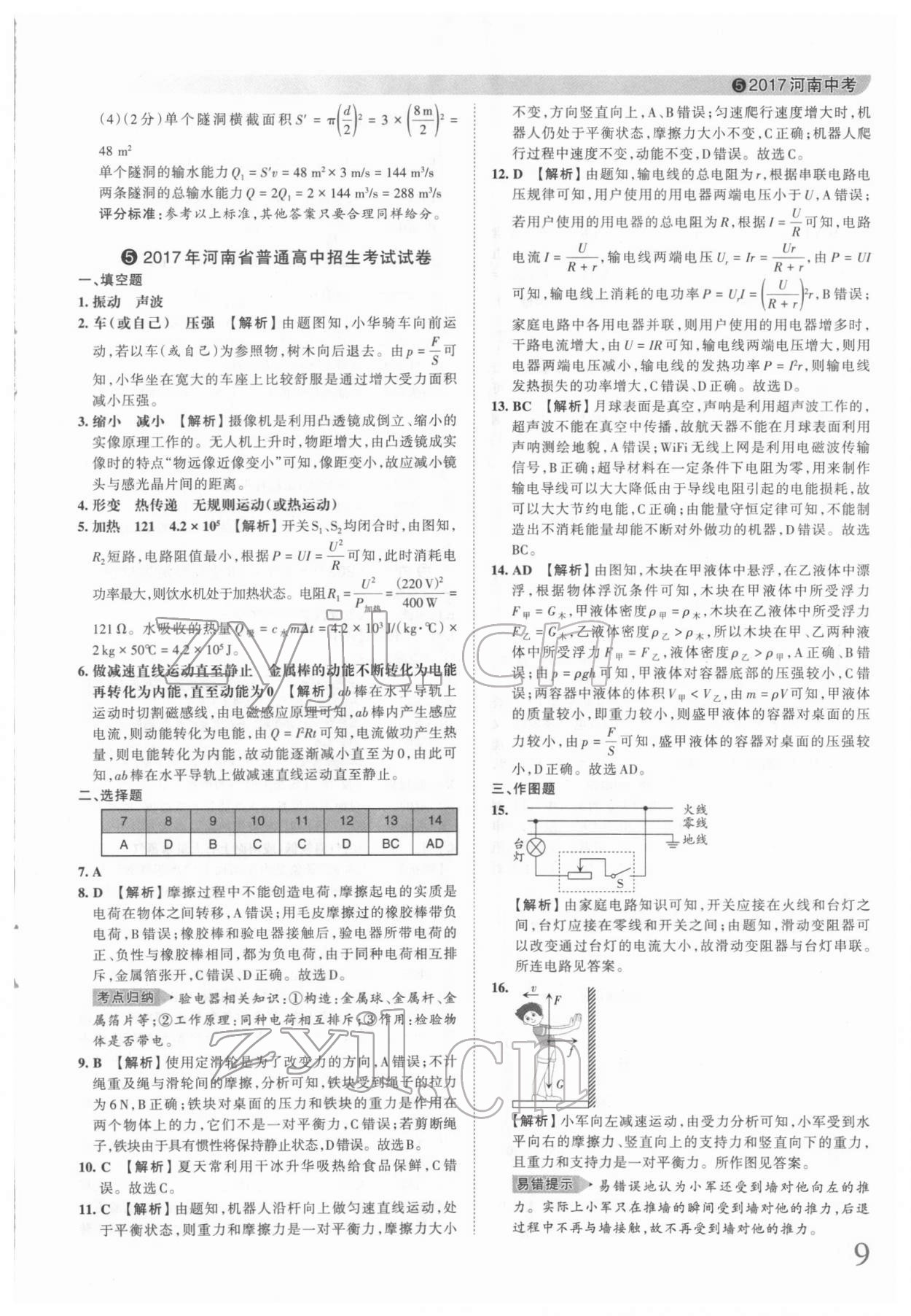 2022年王朝霞中考真题精编物理河南中考 第9页