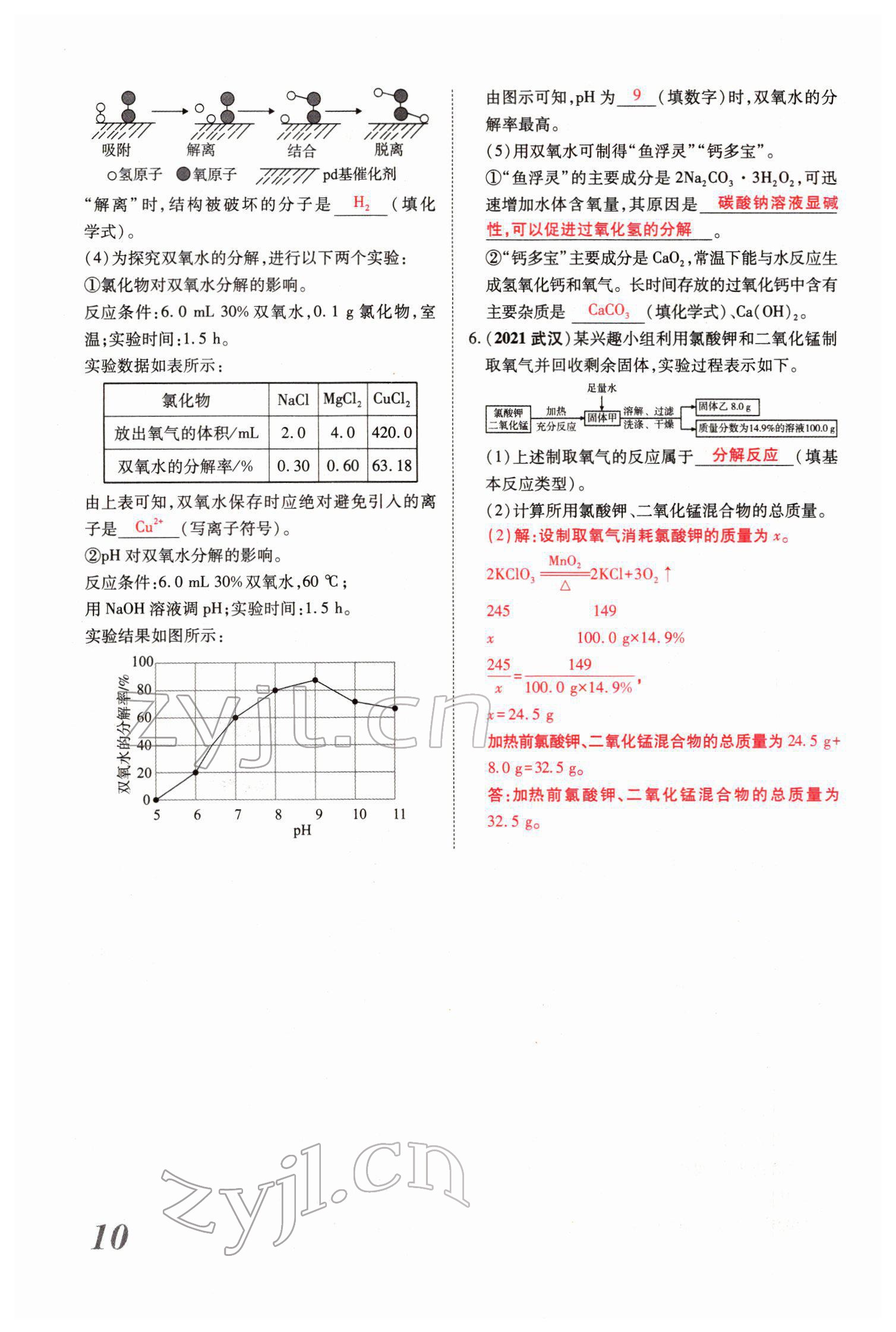 2022年新思路化學(xué)鄭州大學(xué)出版社河南專版 參考答案第21頁