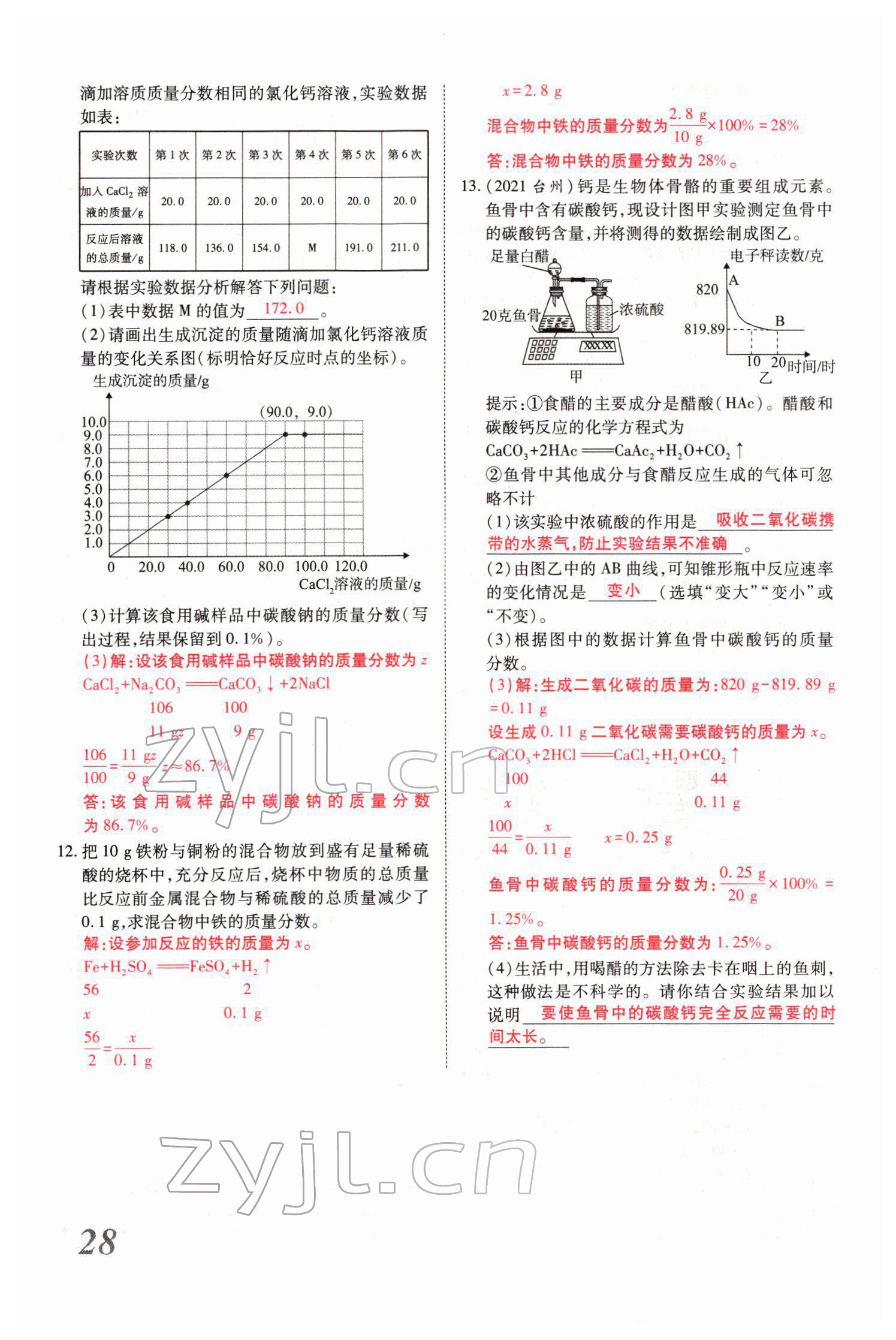 2022年新思路化學(xué)鄭州大學(xué)出版社河南專版 參考答案第57頁