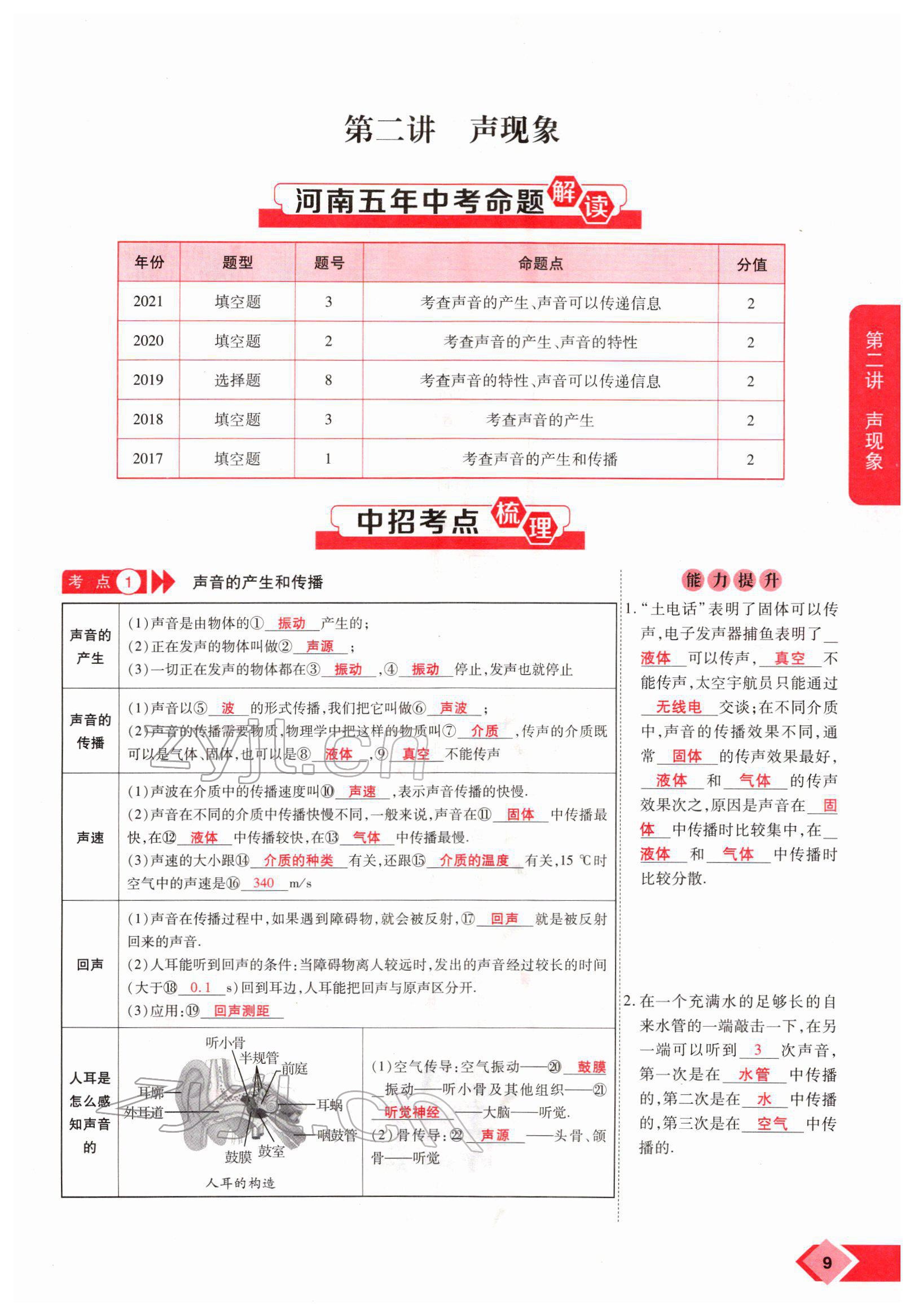 2022年新思路鄭州大學(xué)出版社物理中考河南專版 參考答案第14頁