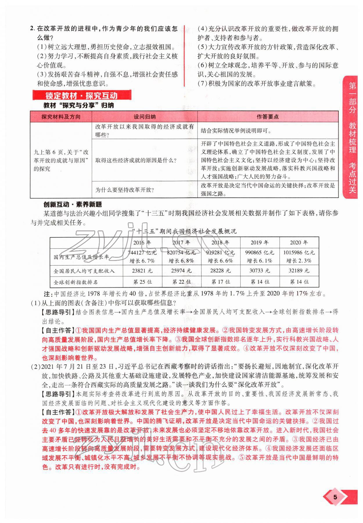 2022年新思路河南中考道德與法治鄭州大學(xué)出版社 參考答案第5頁(yè)