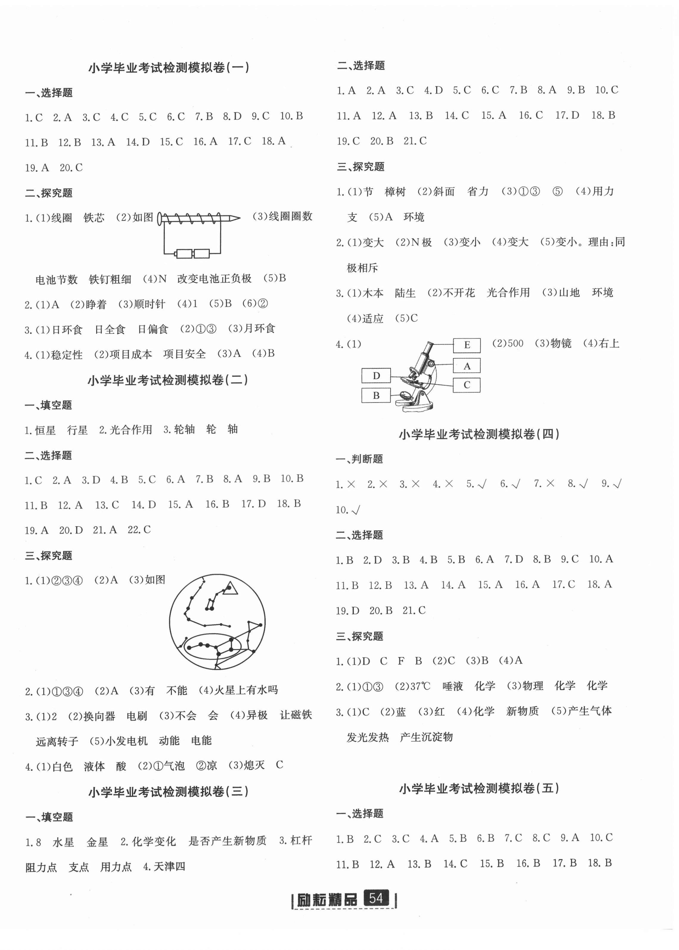 2022年励耘小考助跑卷六年级科学浙江专版 第2页