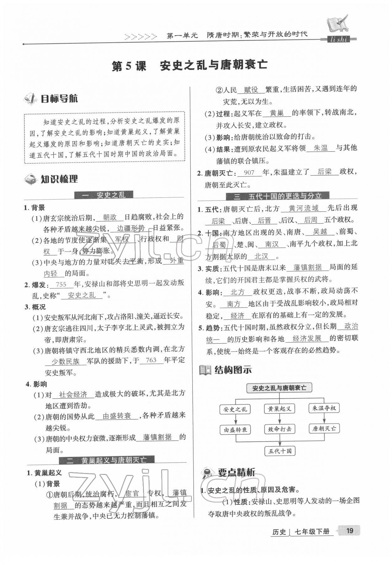 2022年高分突破課時(shí)達(dá)標(biāo)講練測(cè)七年級(jí)歷史下冊(cè)人教版 參考答案第19頁(yè)