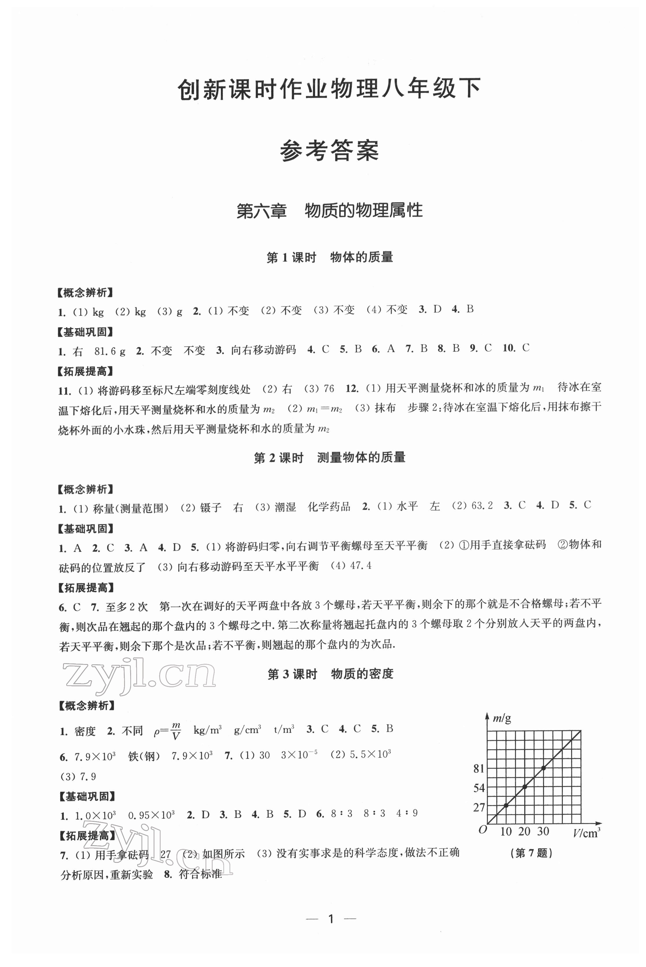 2022年創(chuàng)新課時作業(yè)八年級物理下冊蘇科版 第1頁