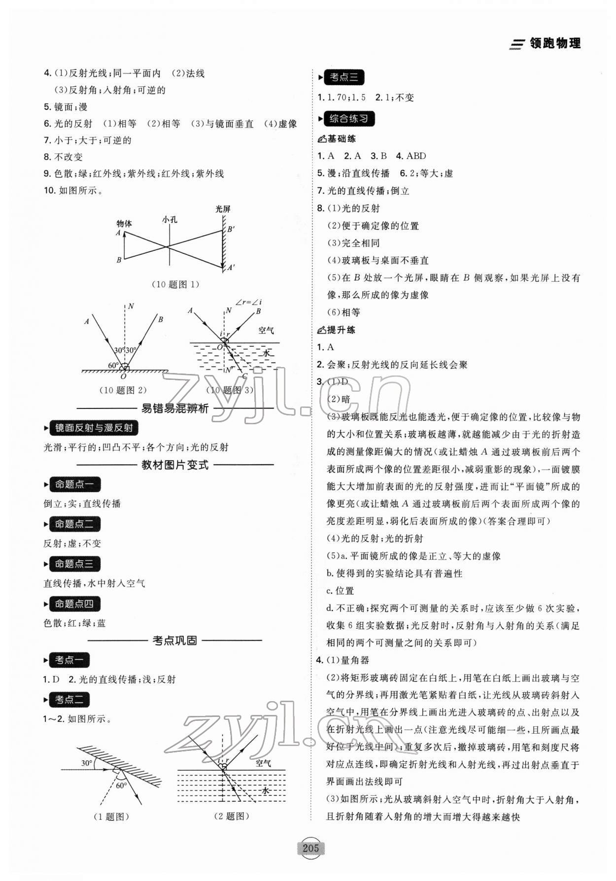 2022年領(lǐng)跑物理一輪總復(fù)習(xí)大連中考 參考答案第3頁