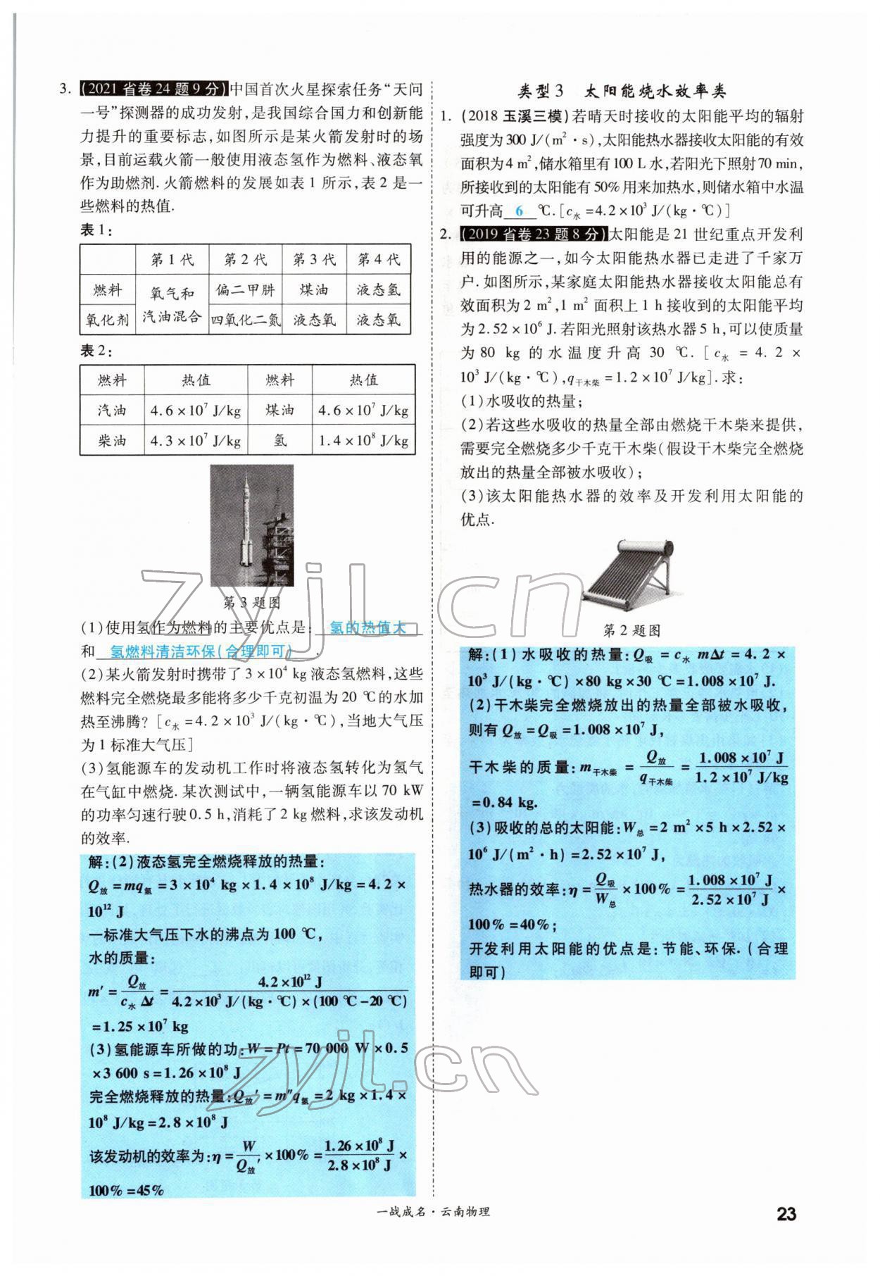 2022年一战成名考前新方案物理云南中考 参考答案第41页