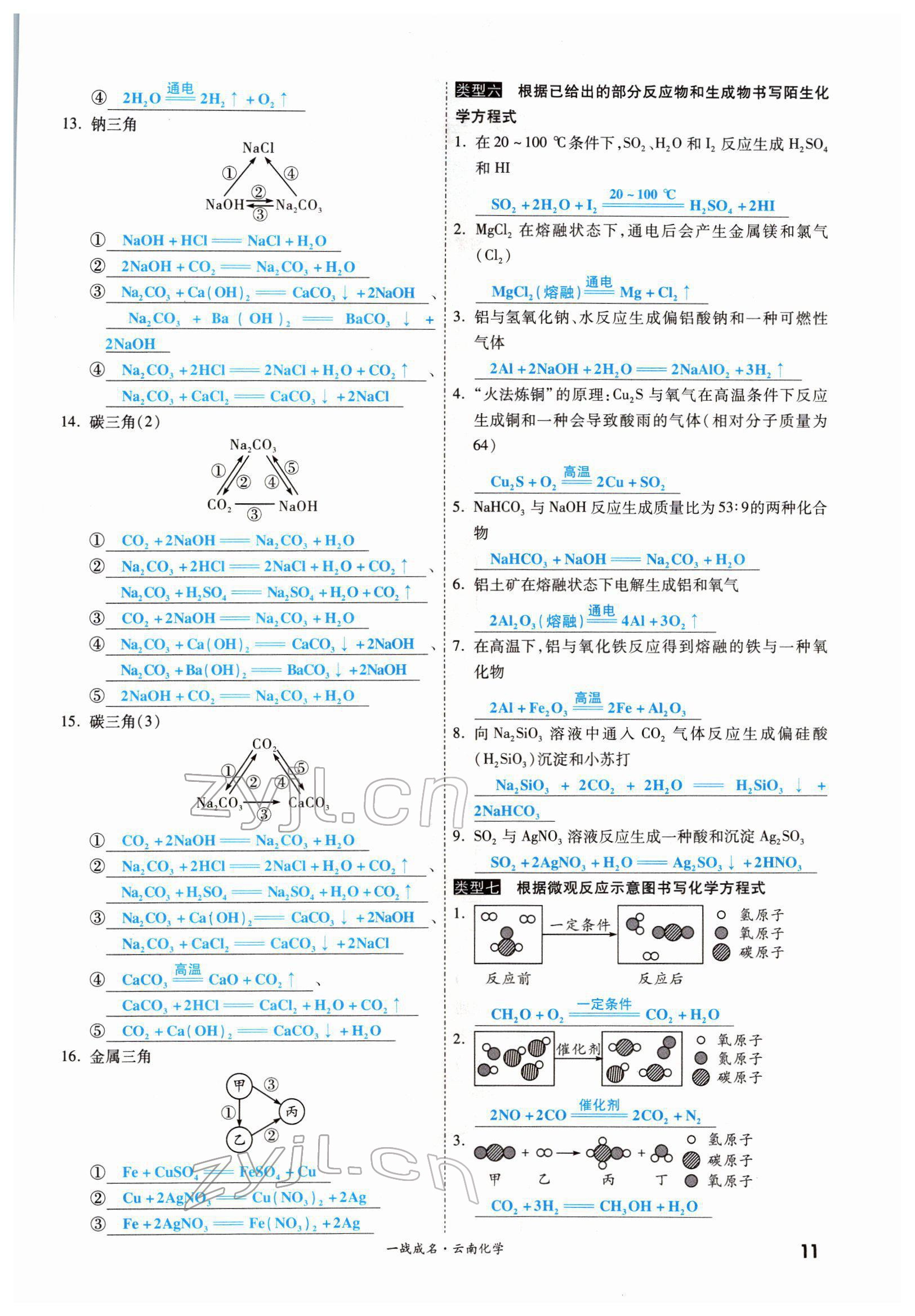 2022年一战成名考前新方案化学云南专版 参考答案第17页