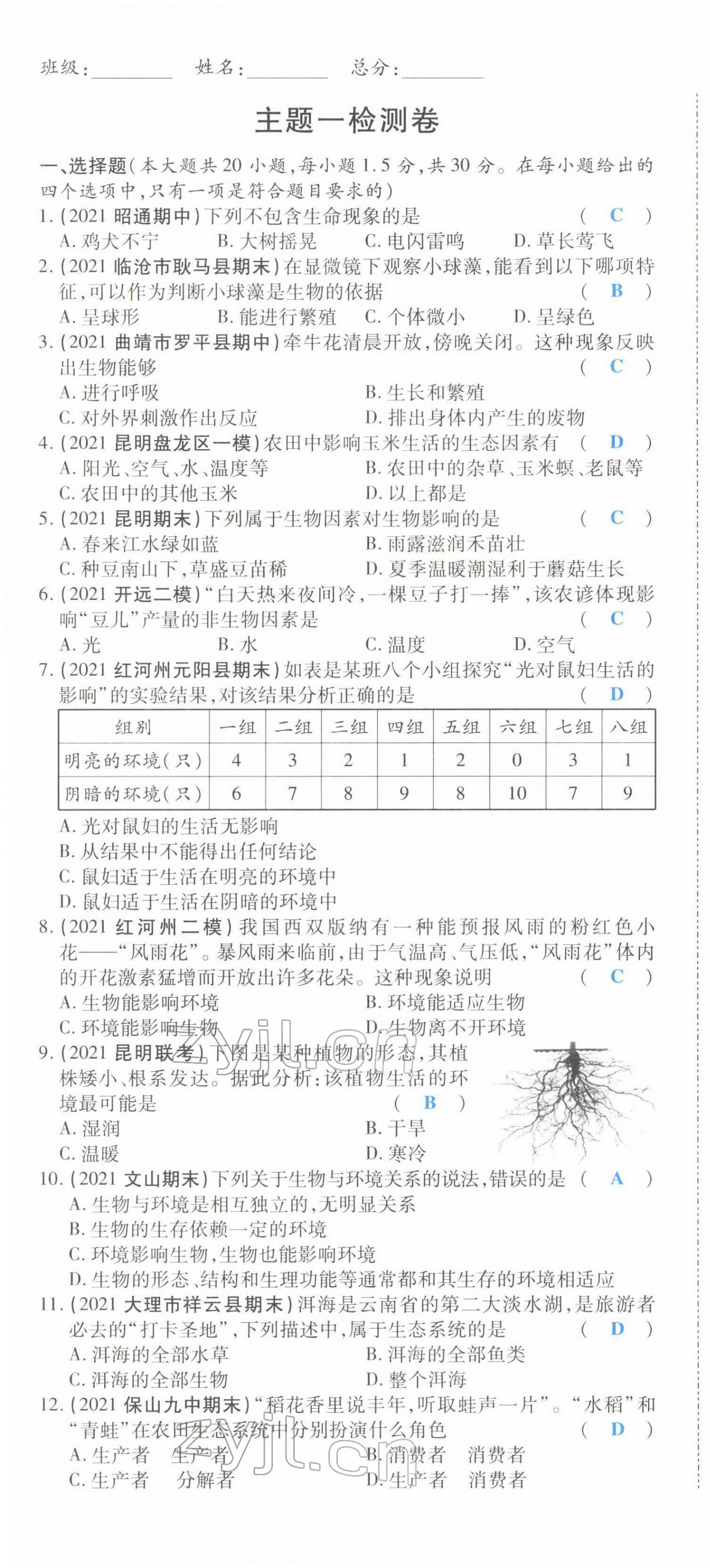 2022年一战成名考前新方案生物云南专版 第1页