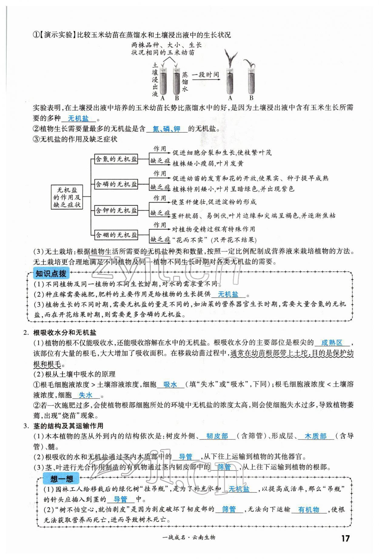 2022年一战成名考前新方案生物云南专版 第17页