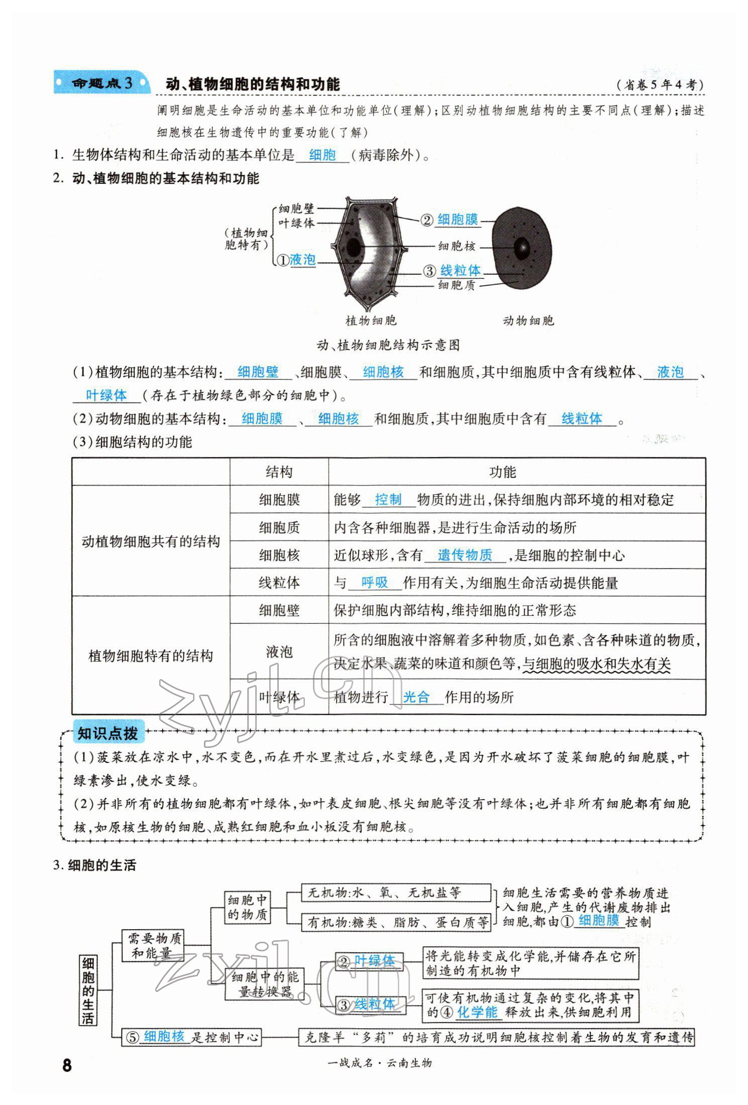 2022年一戰(zhàn)成名考前新方案生物云南專版 第8頁