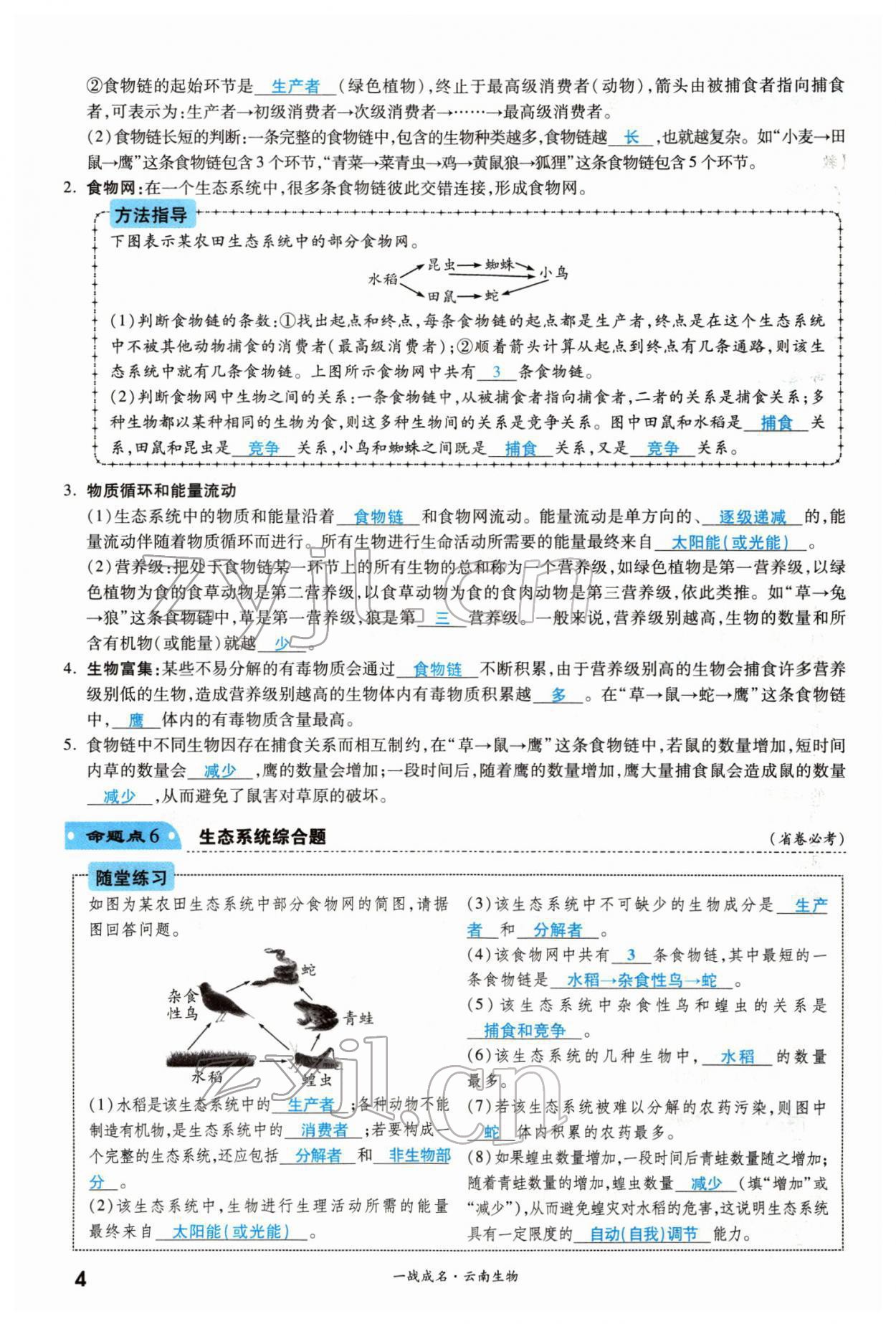 2022年一戰(zhàn)成名考前新方案生物云南專版 第4頁