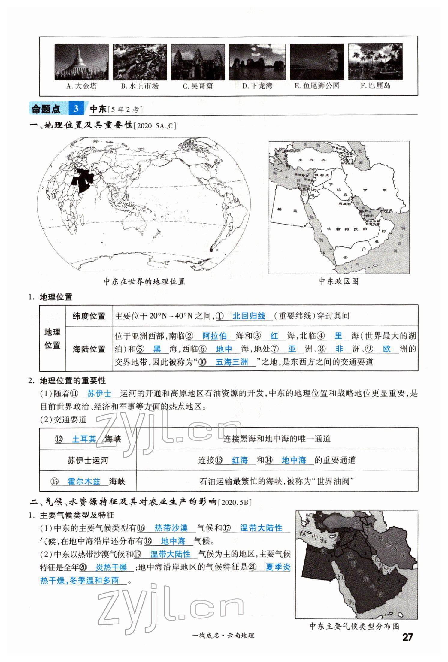 2022年一戰(zhàn)成名考前新方案地理云南專版 第27頁