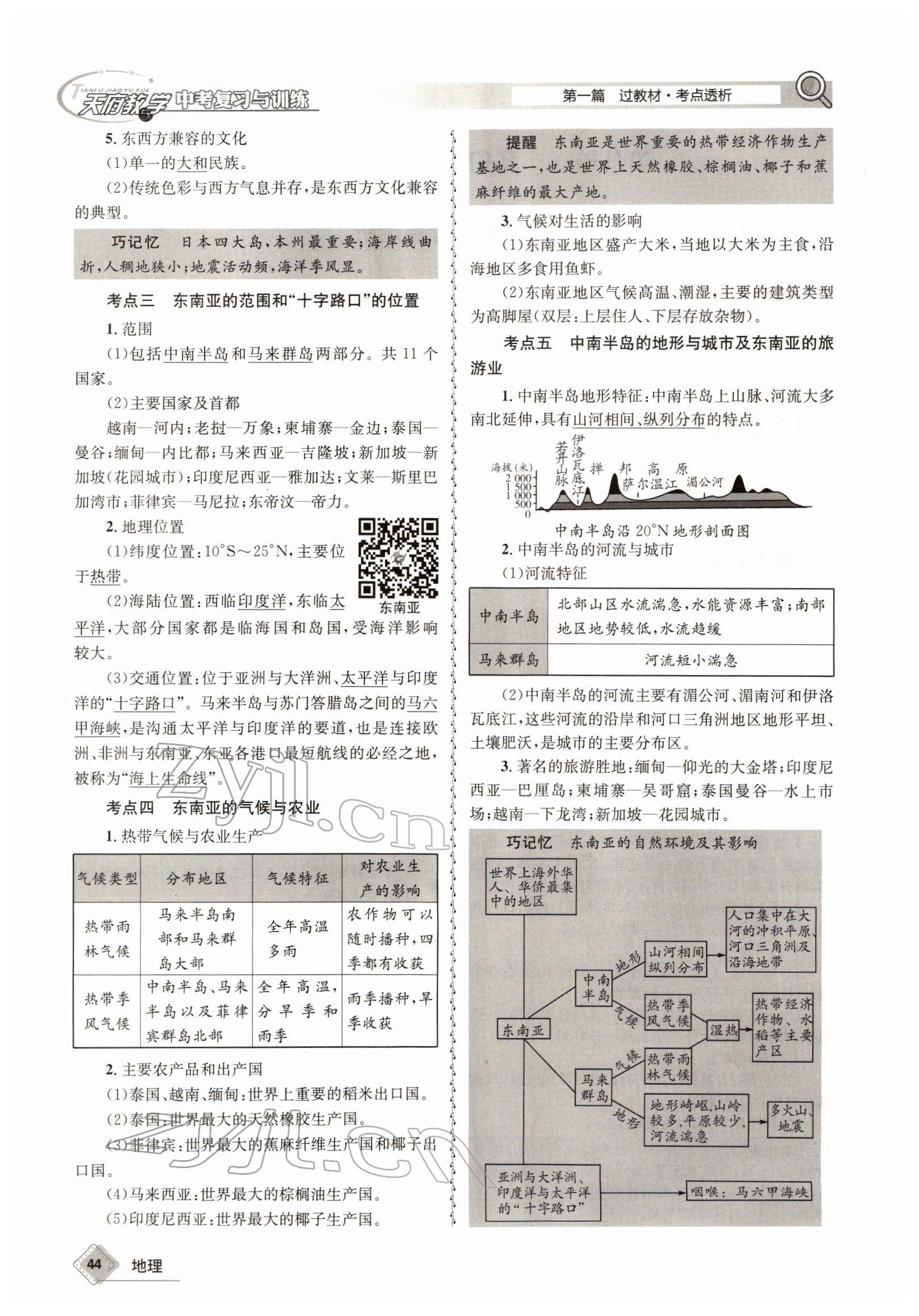 2022年天府教與學中考復習與訓練地理達州專版 參考答案第44頁