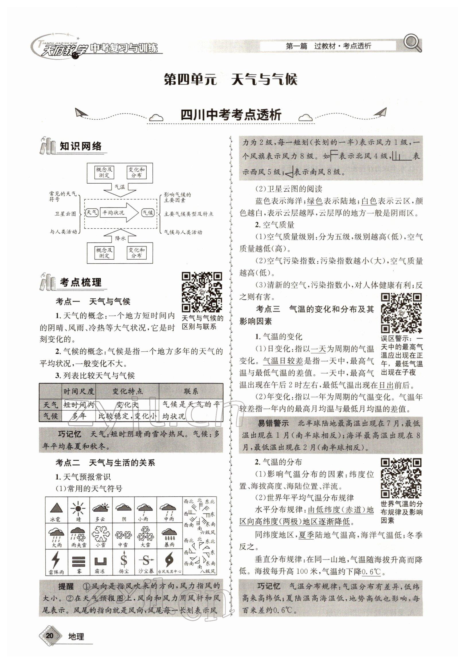 2022年天府教與學(xué)中考復(fù)習(xí)與訓(xùn)練地理達(dá)州專版 參考答案第20頁(yè)