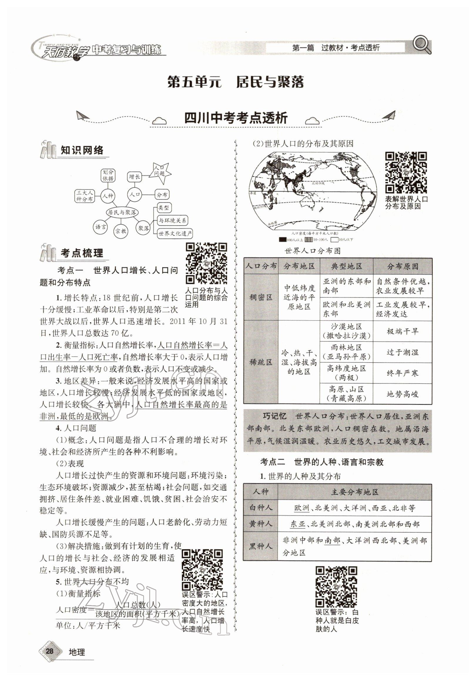 2022年天府教與學中考復習與訓練地理達州專版 參考答案第28頁