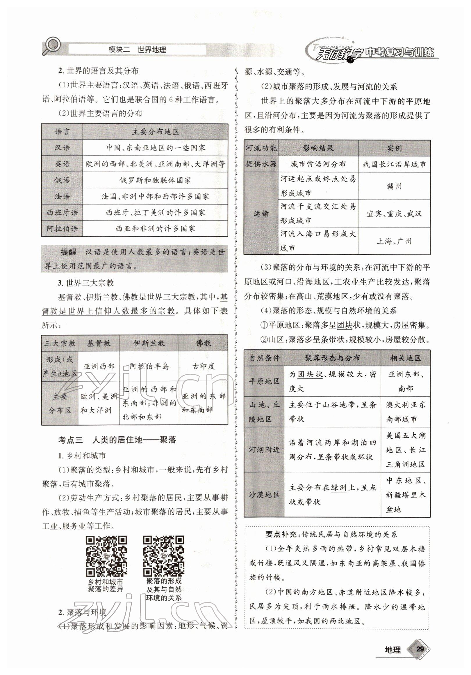 2022年天府教與學(xué)中考復(fù)習(xí)與訓(xùn)練地理達(dá)州專版 參考答案第29頁