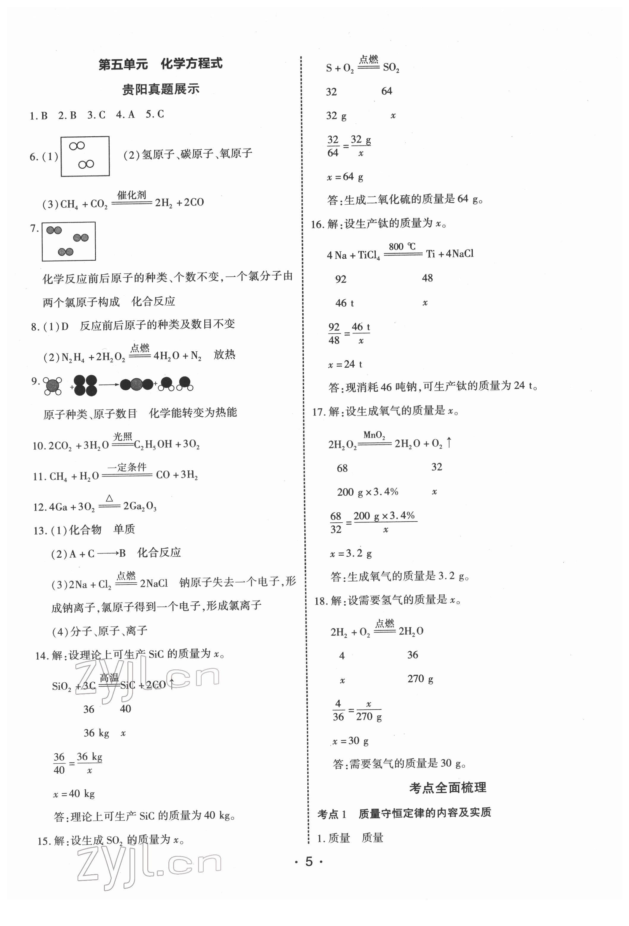 2022年貴州中考總復(fù)習(xí)終極備戰(zhàn)化學(xué)貴陽(yáng)專版 第5頁(yè)
