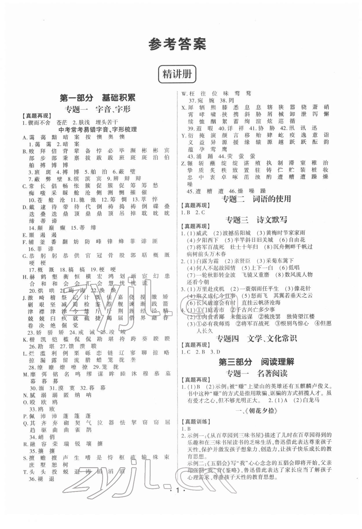2022年貴州中考總復(fù)習(xí)終極備戰(zhàn)語(yǔ)文貴陽(yáng)專版 第1頁(yè)